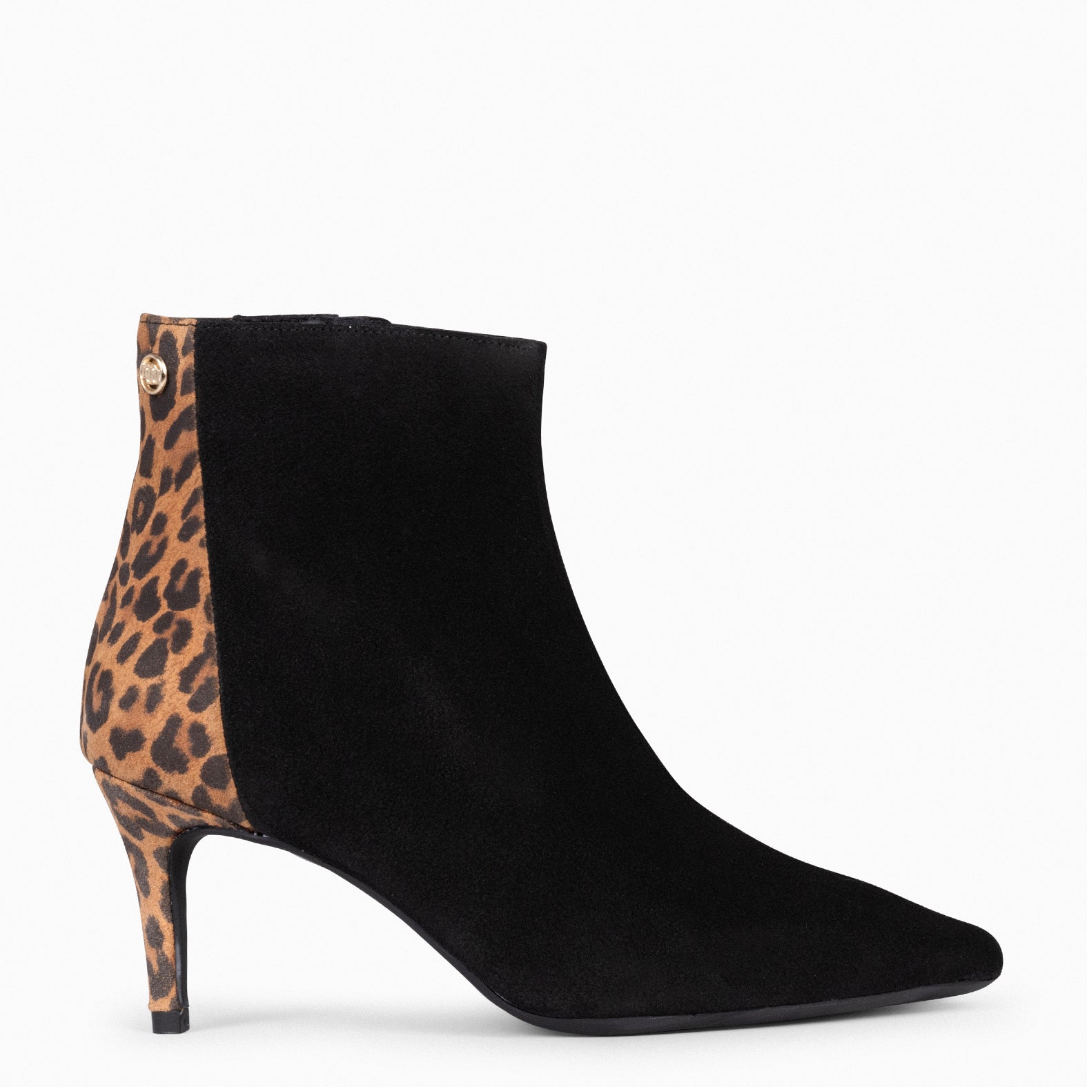 NUIT - BLACK LEOPARD Thin Heel Booties