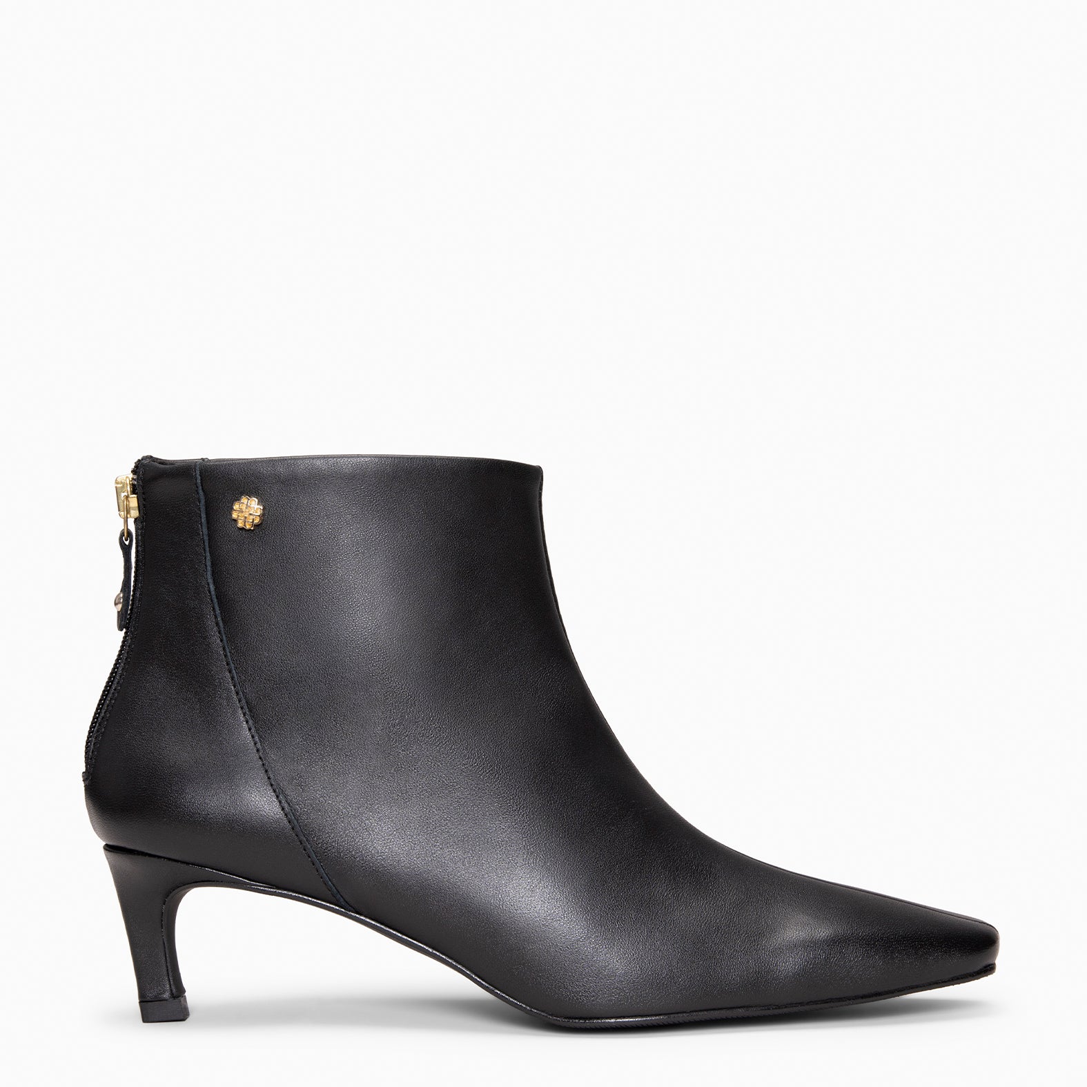 LUISA - Botines de tacón kitten con cremallera NAPA NEGRO