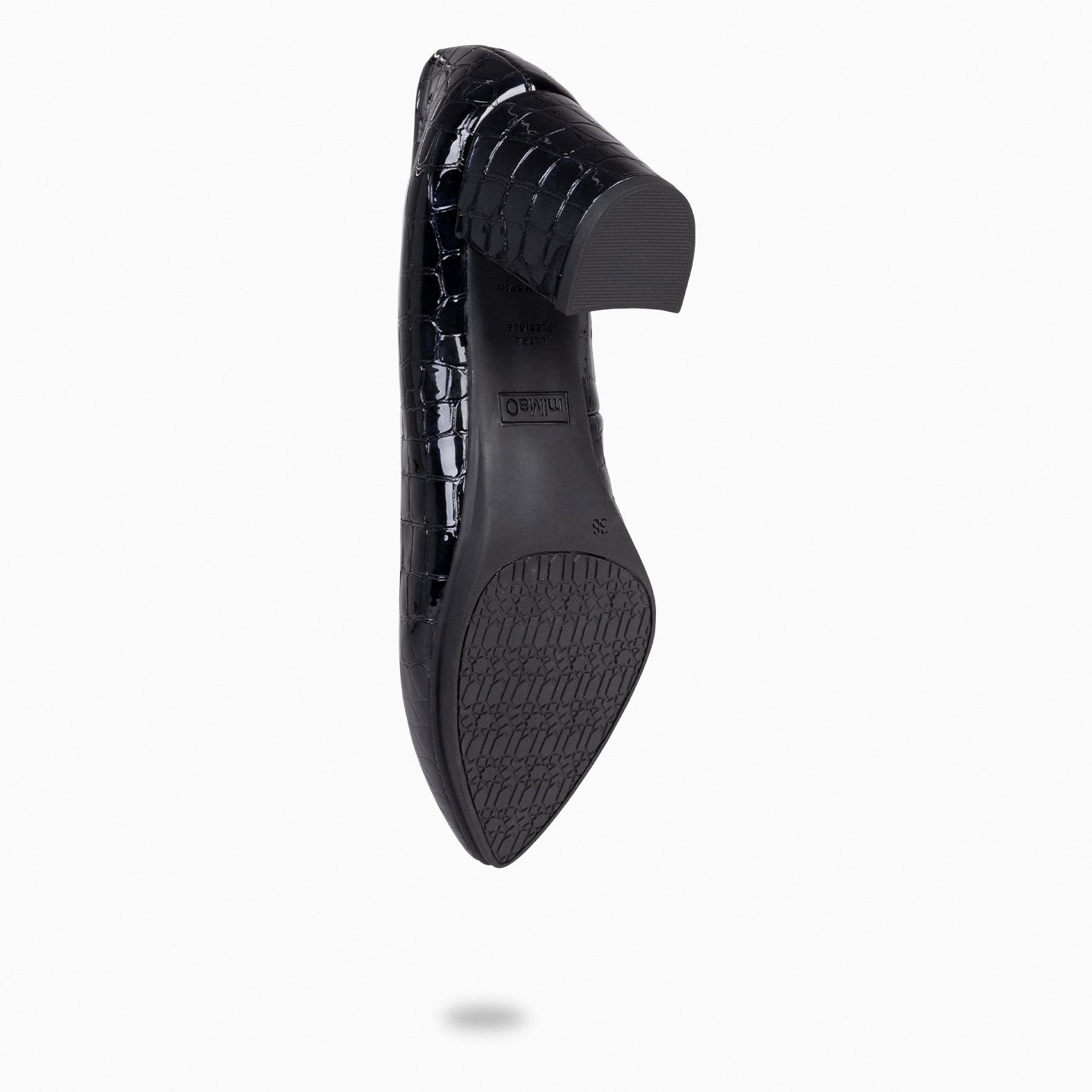 URBAN S COCO – Zapatos de tacón con textura de cocodrilo NEGRO - miMaO ®