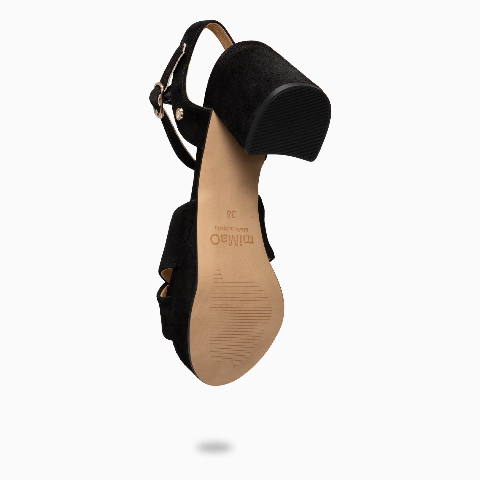 CERDEÑA - Sandalias de tacón ancho y plataforma NEGRO