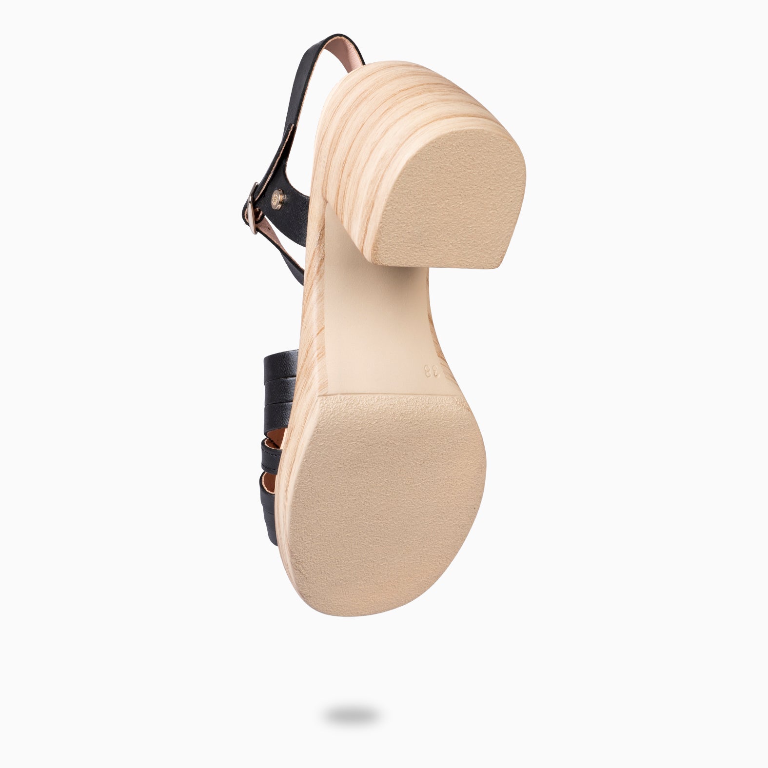 LANCY - SANDALIAS CASUAL DE TACÓN NEGRO