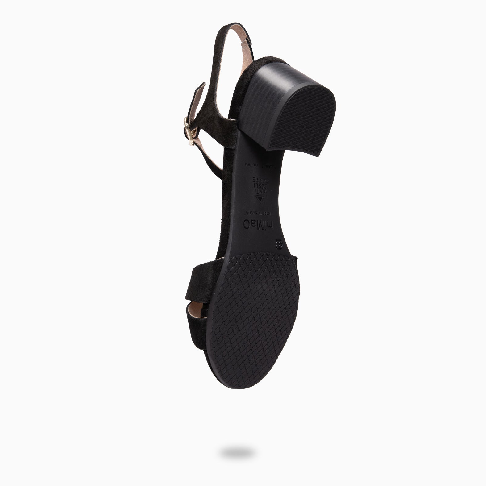 ORIANA - Sandales à talon ultra confort en daim NOIR