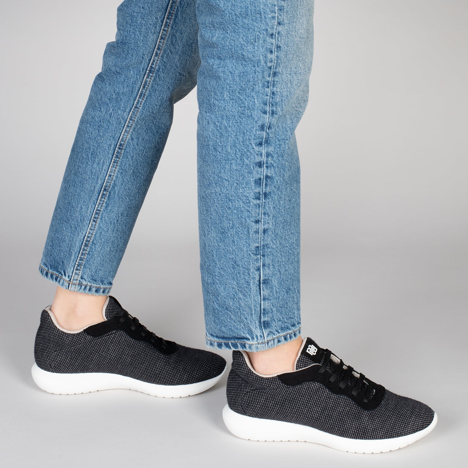 YOGA – Zapatillas deportivas de lana merino NEGRO - miMaO ®