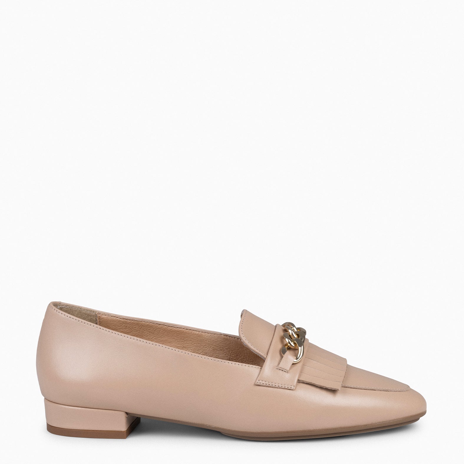 CHAIN - Mocassins elegantes de mulher NUDE
