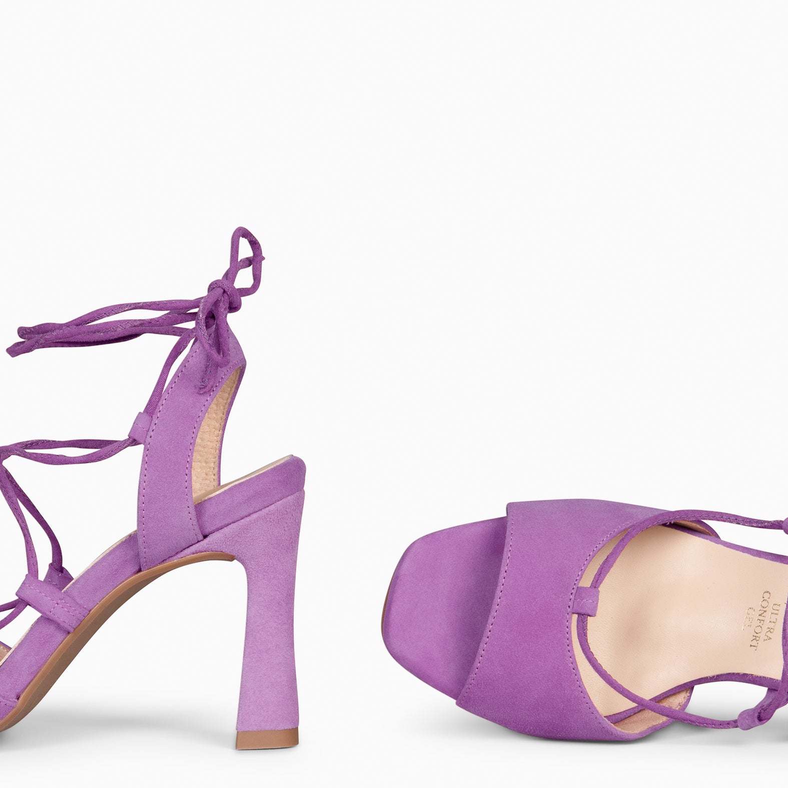 MÓNICA - SANDALIAS ELEGANTES DE TACÓN MALVA - miMaO ®