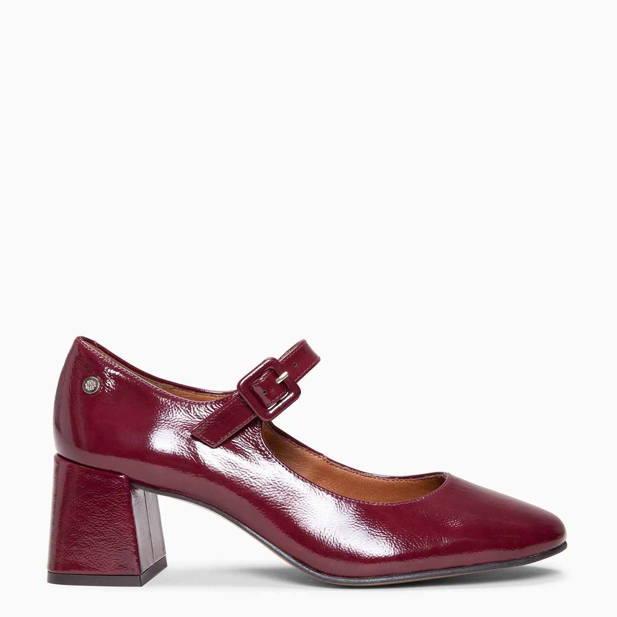CHÉRIE - BURGUNDY Patent leather heeled Mary Jane