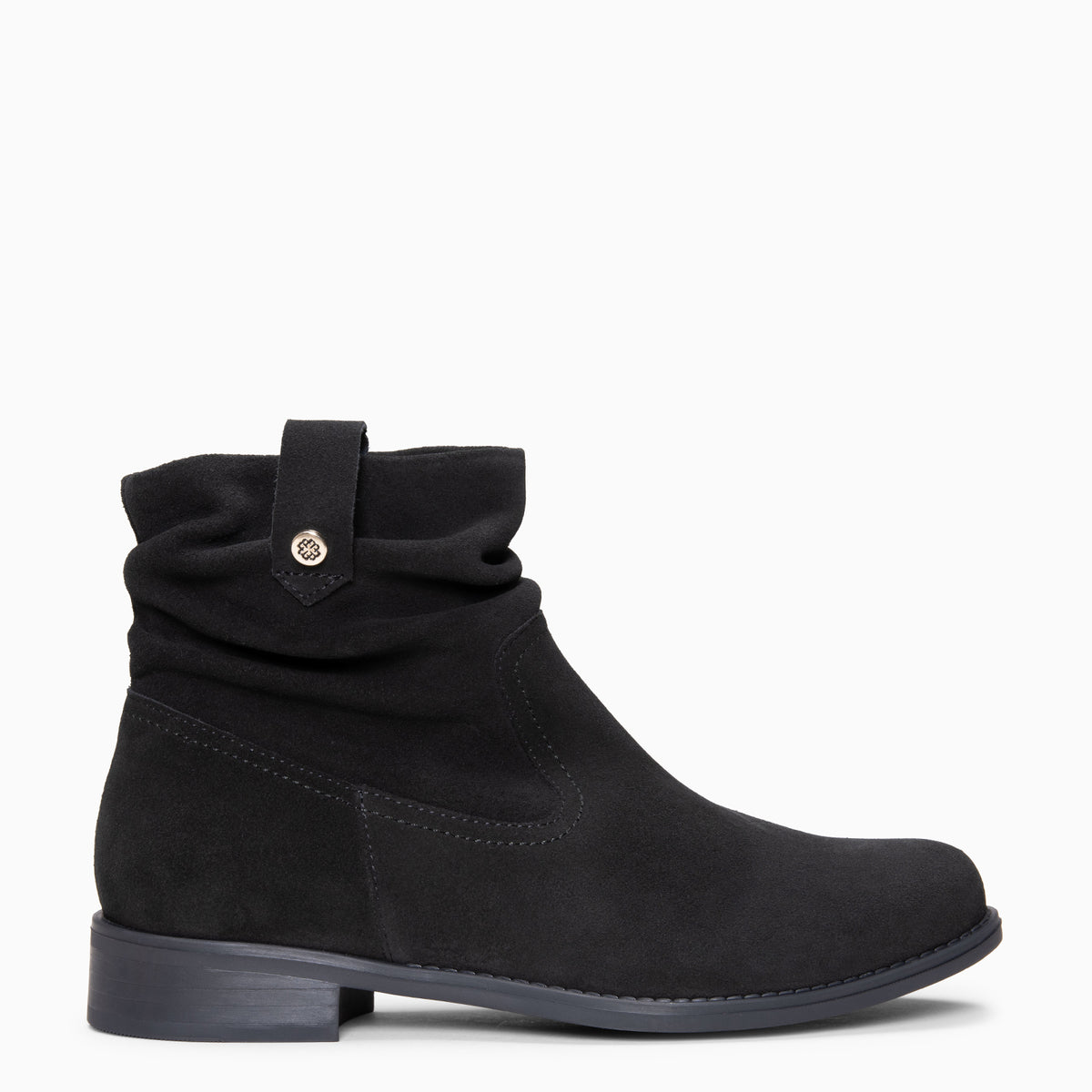 ISIDORA - Bottines à tige souple en daim hydrofuge NOIR
