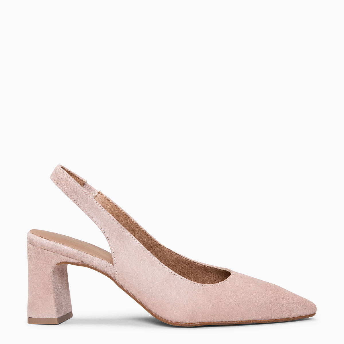 LILIANE - Nude suede slingback pumps