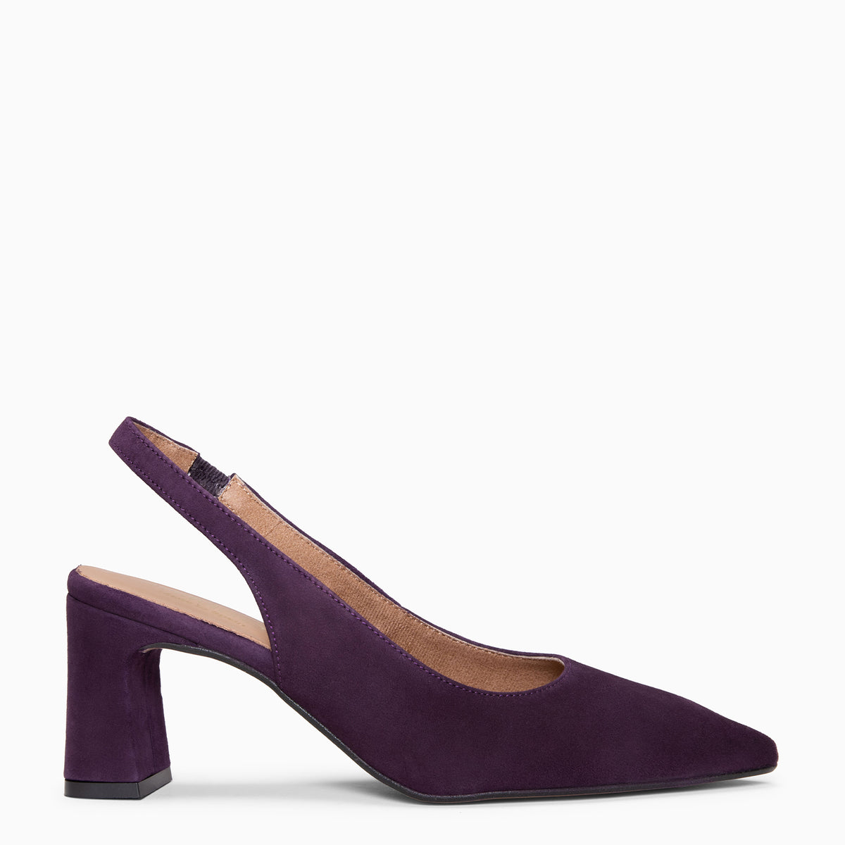 LILIANE - Purple suede slingback pumps