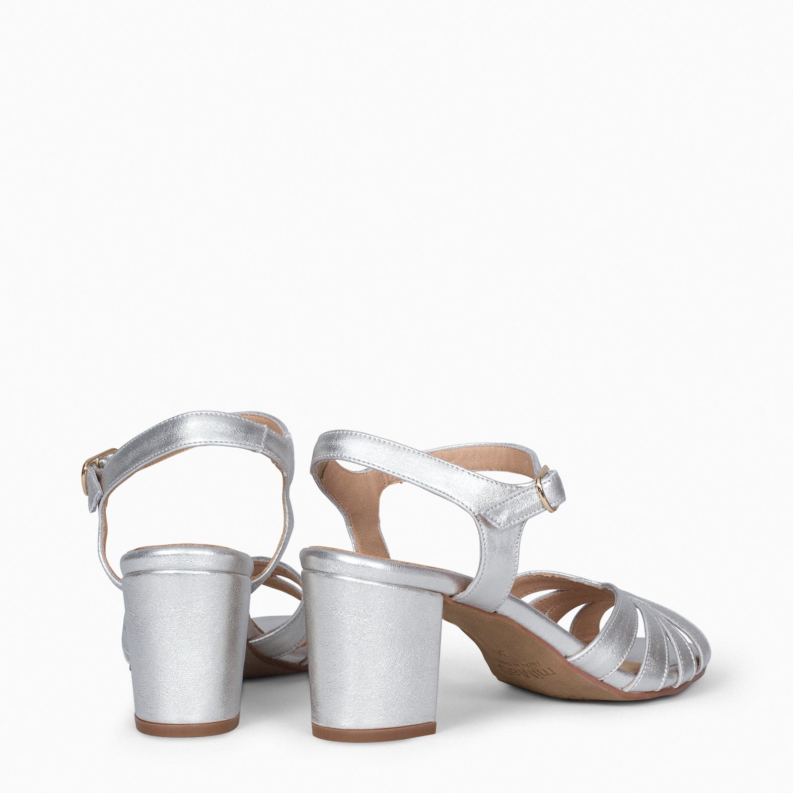 MUSA – Sandalias de Tacón ancho PLATA - miMaO ®