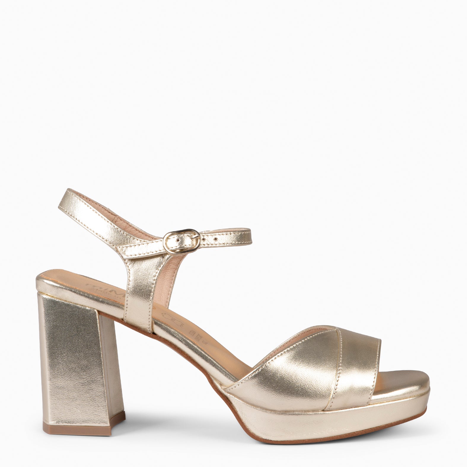 MICHELLE - ZAPATOS DE MUJER DE TACÓN ANCHO PLATINO