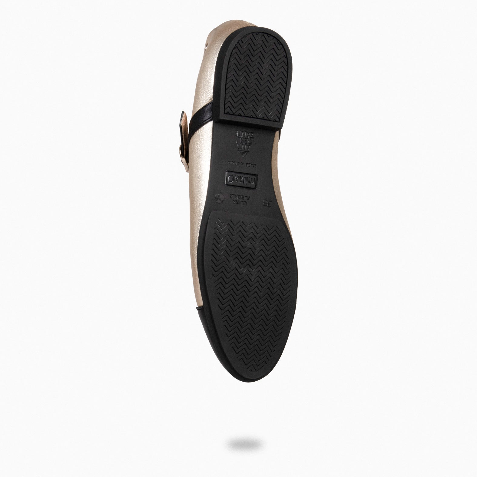 MORGANE - GOLDEN FLAT SHOES WITH BUCKLE