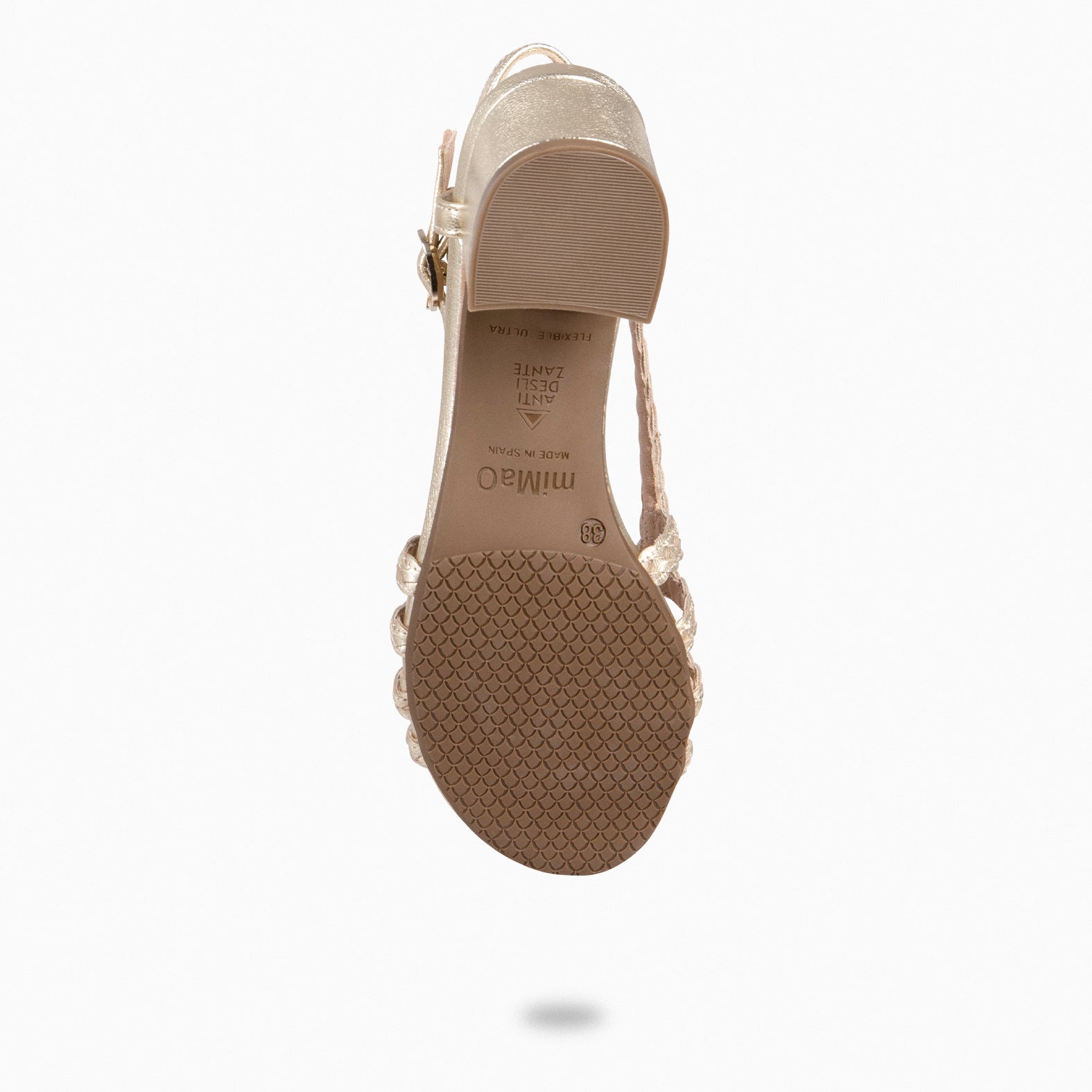 LINA - Sandalias de tacón ancho PLATINO - miMaO ®