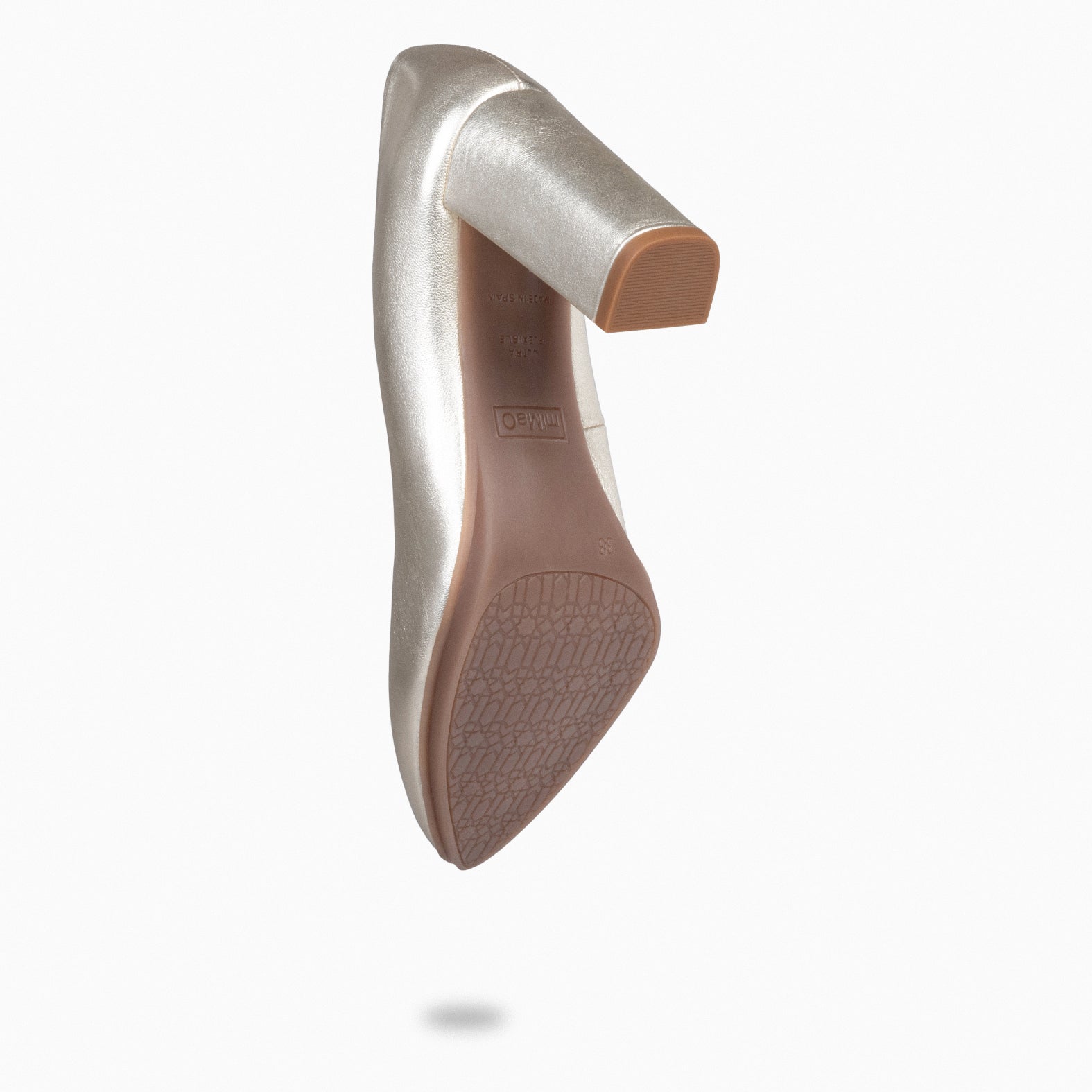 URBAN SPLASH - Zapatos de tacón con piel metalizada PLATINO - miMaO ®