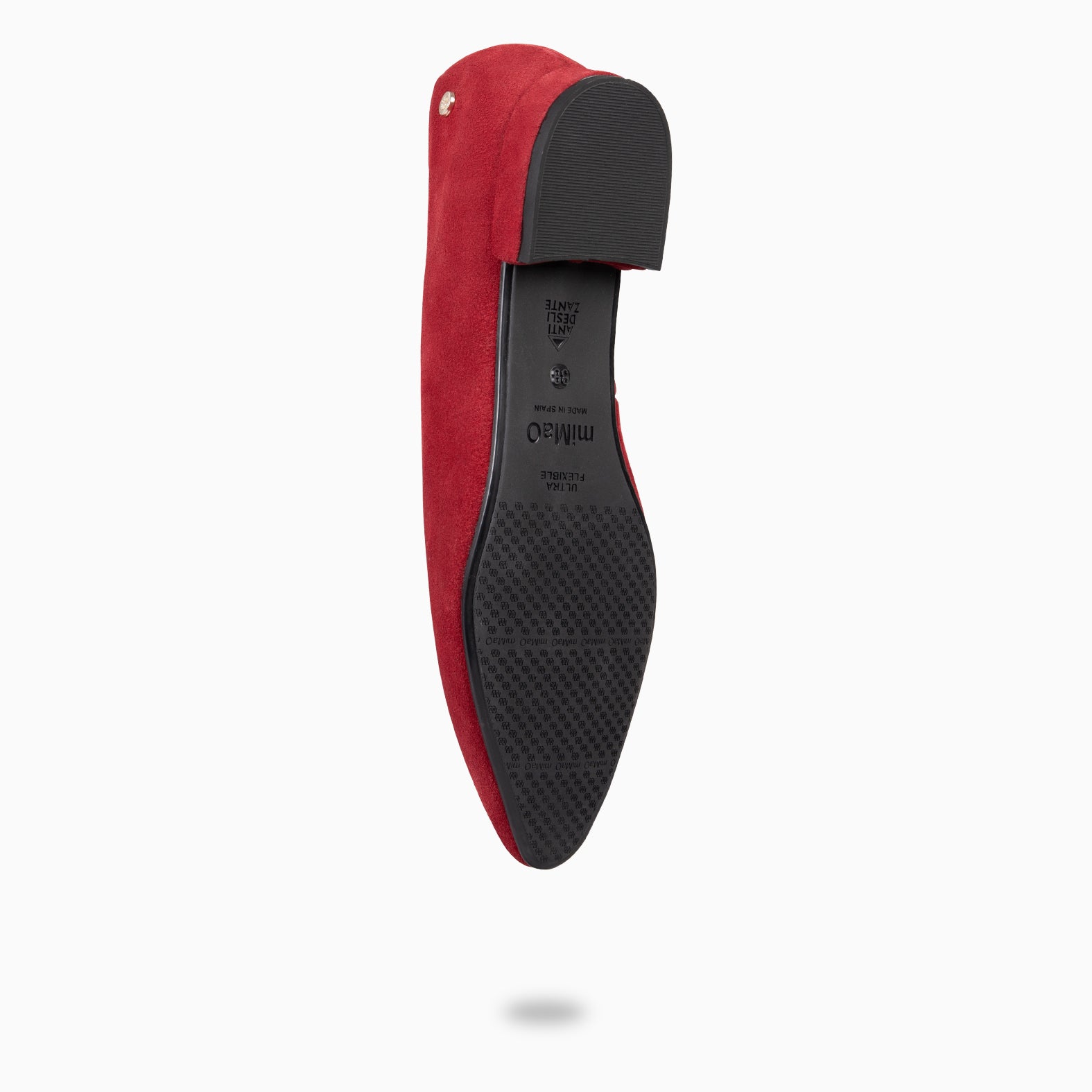 URBAN LACY - Bailarina con tacón bajo en piel de serraje ROJO - miMaO ®