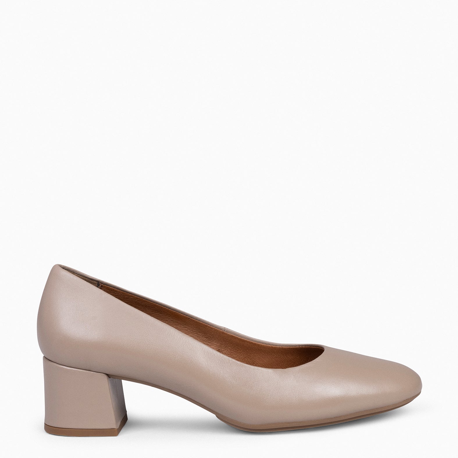 URBAN ROUND SALON - GREY nappa low heels