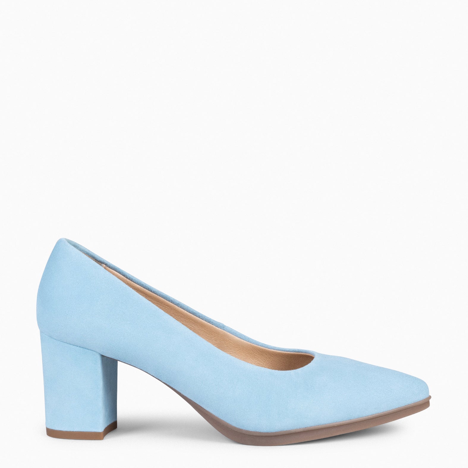 URBAN S – LIGHT BLUE Suede Mid-Heeled Shoes