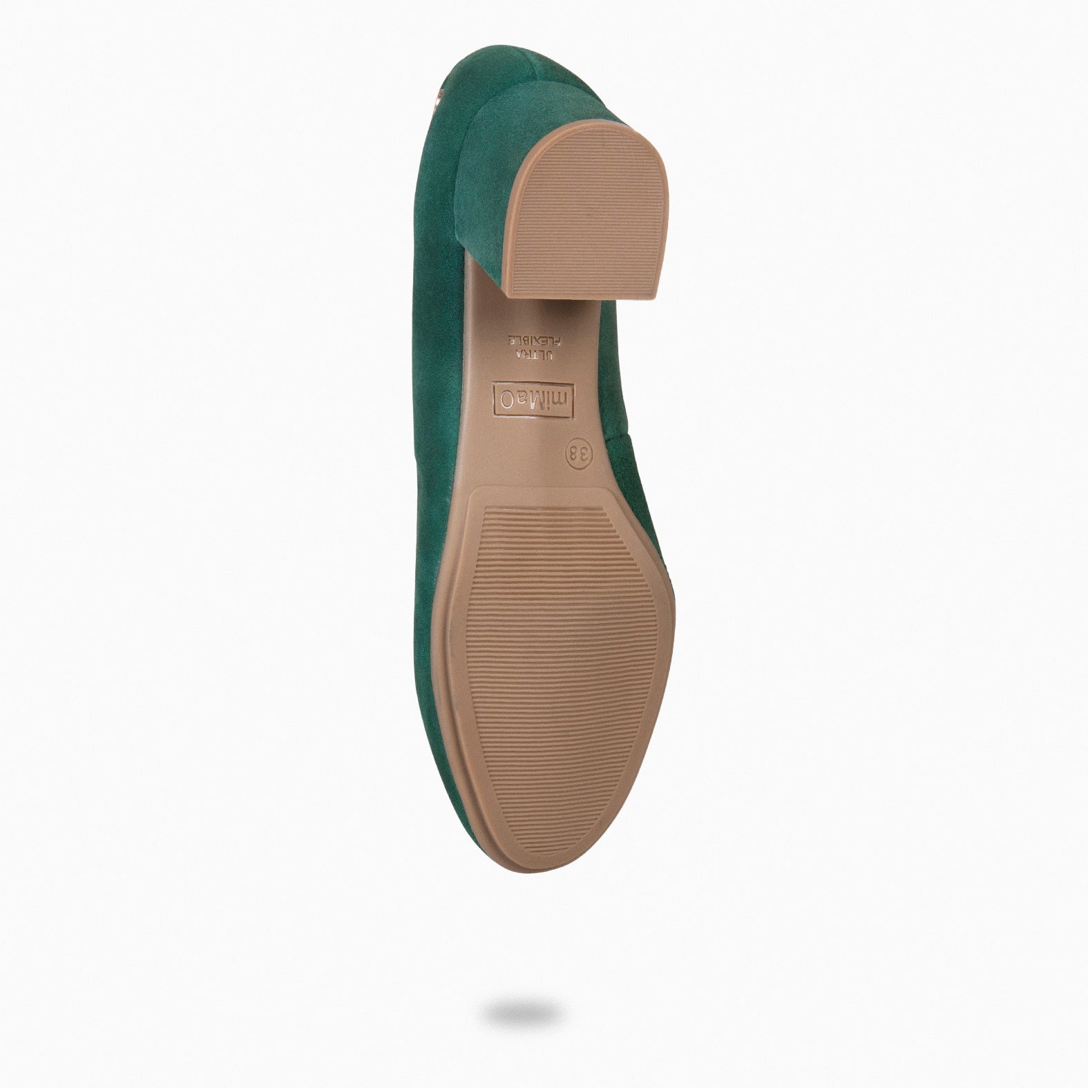 URBAN ROND – Escarpins à petit talon en daim VERT