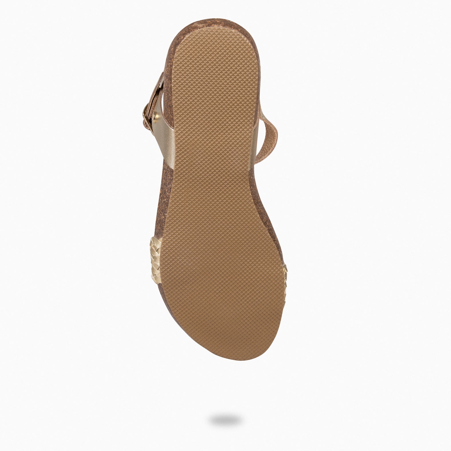 AIRE - GOLDEN FLAT BIO SANDALS WITH BRAIDED STRAP