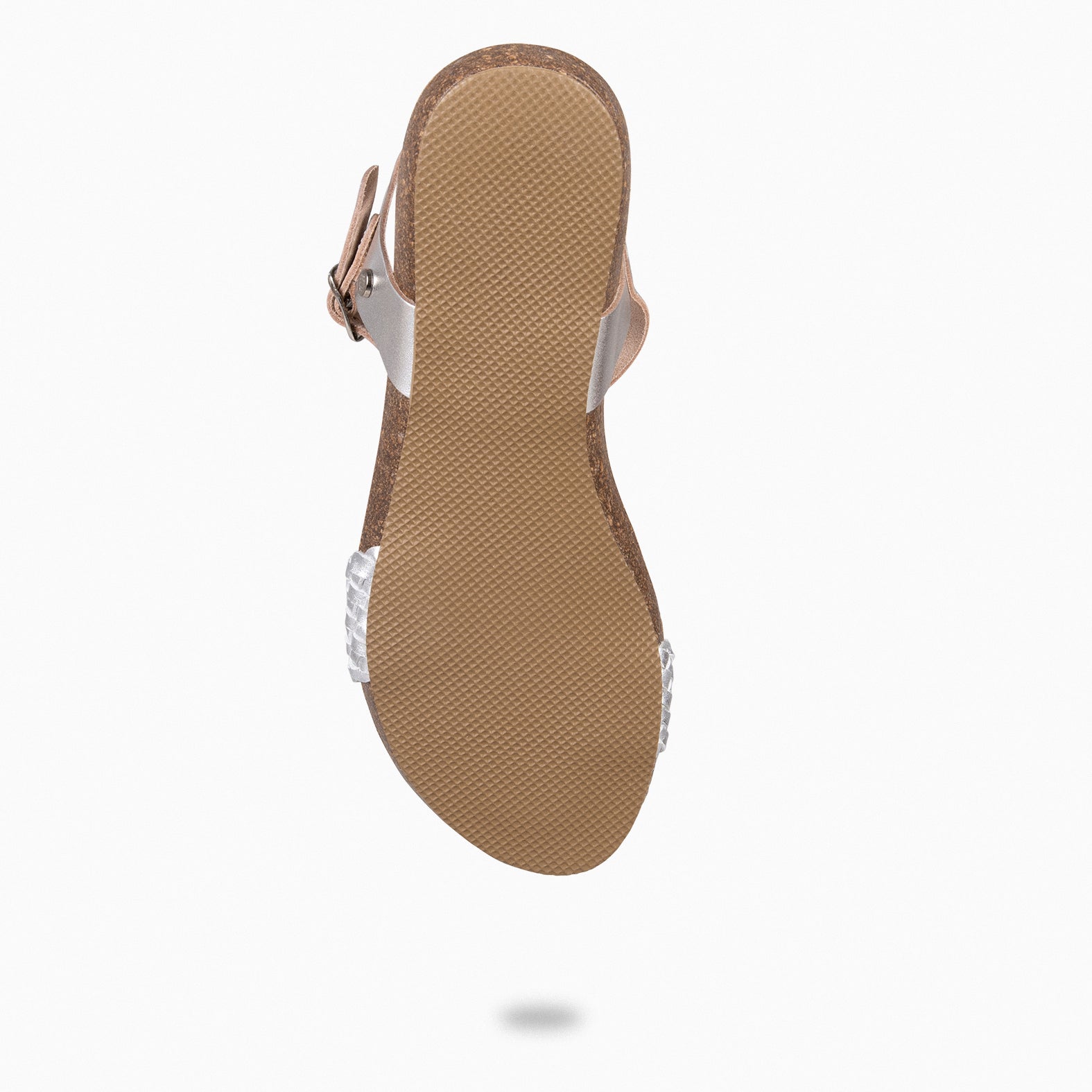 AIRE - Sandalias Planas BIO de tira Trenzada PLATA