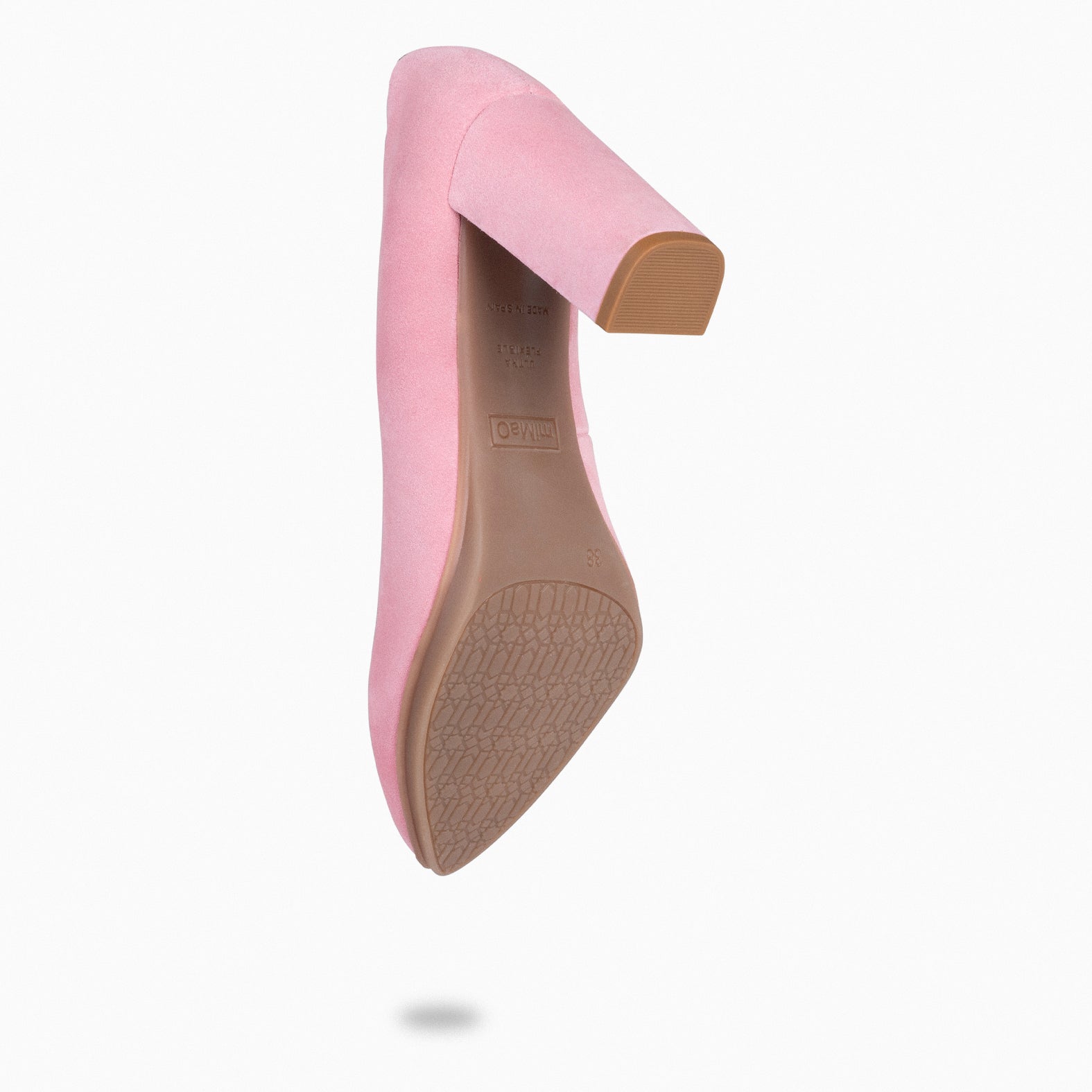 Zapatos de tacón alto rosa chicle de ante, ideales para vestir en eventos y uso diario. Diseño elegante y cómodo.
