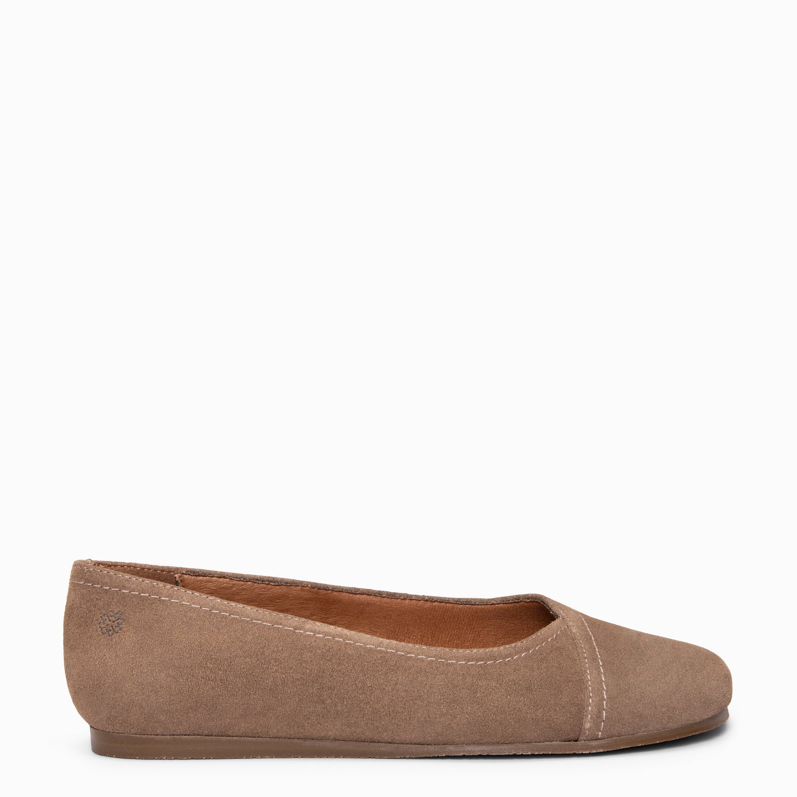 PLUMA - Bailarina baresoft de serraje en TAUPE - miMaO ®