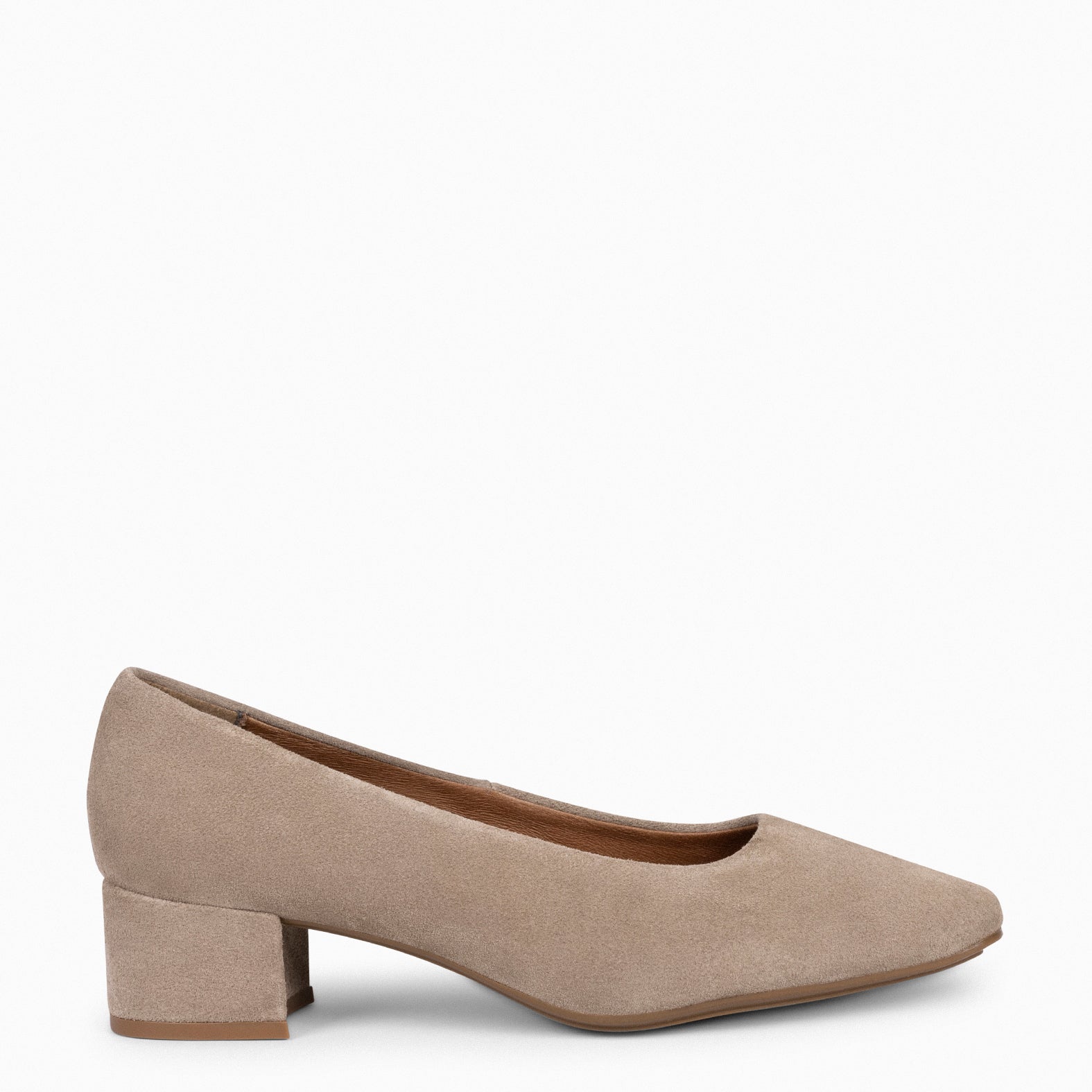 URBAN LADY - Zapatos de tacón bajo de serraje TAUPE - miMaO ®