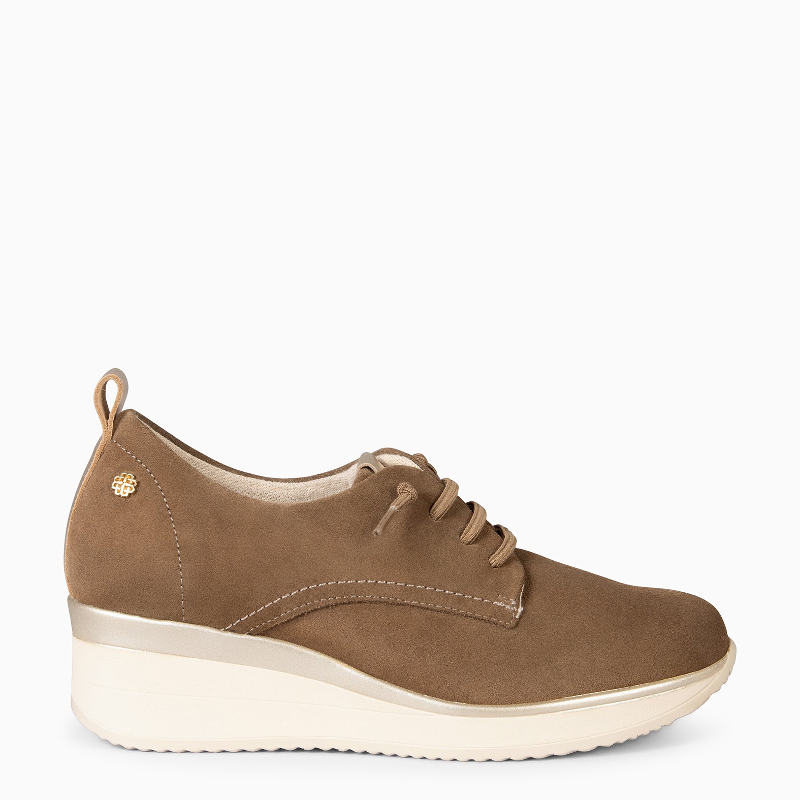 CASSEL - TAUPE WOMEN'S SNEAKERS WITH WEDGE