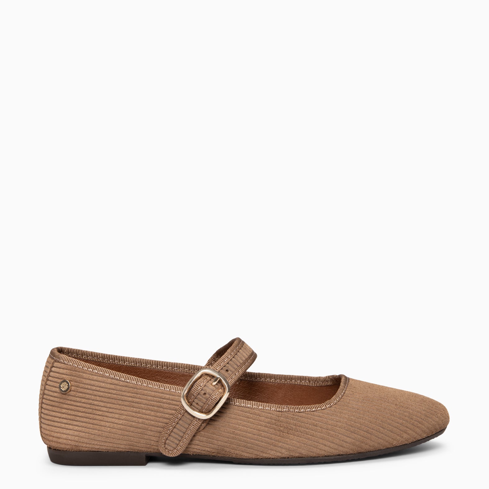 LARA - Merceditas con tira de serraje efecto pana TAUPE - miMaO ®