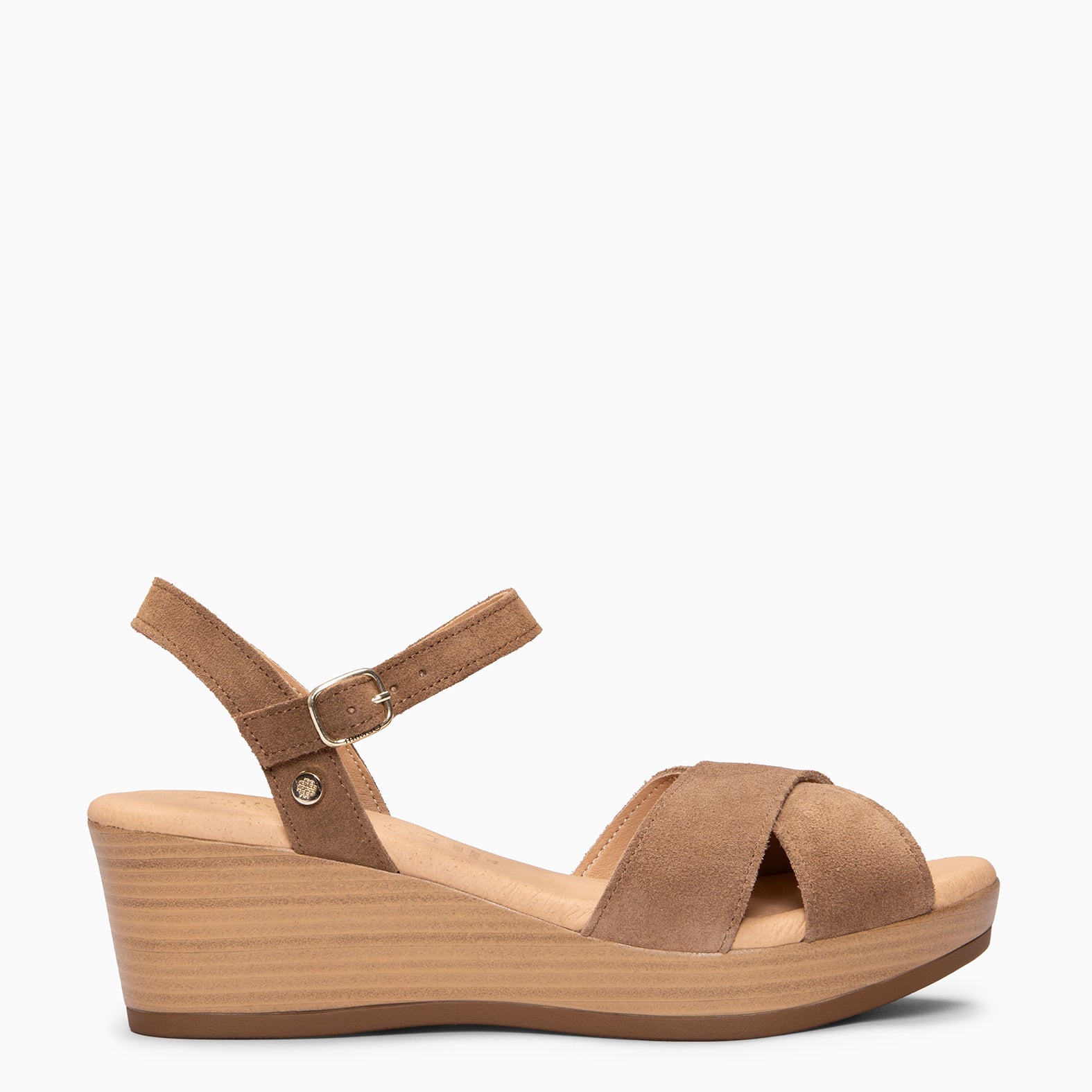 MAR - TAUPE CASUAL WEDGE SANDALS