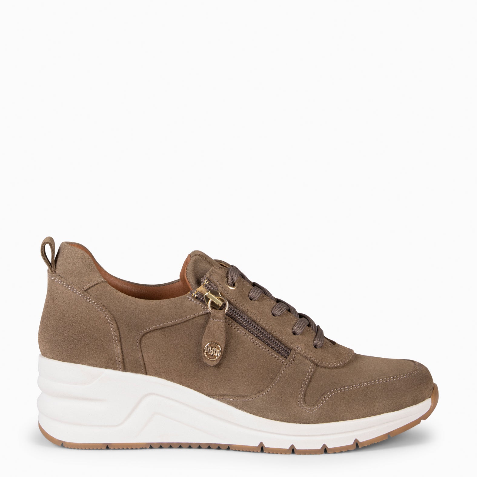 ARLES – Zapatillas deportivas con adorno cremallera TAUPE - miMaO ®