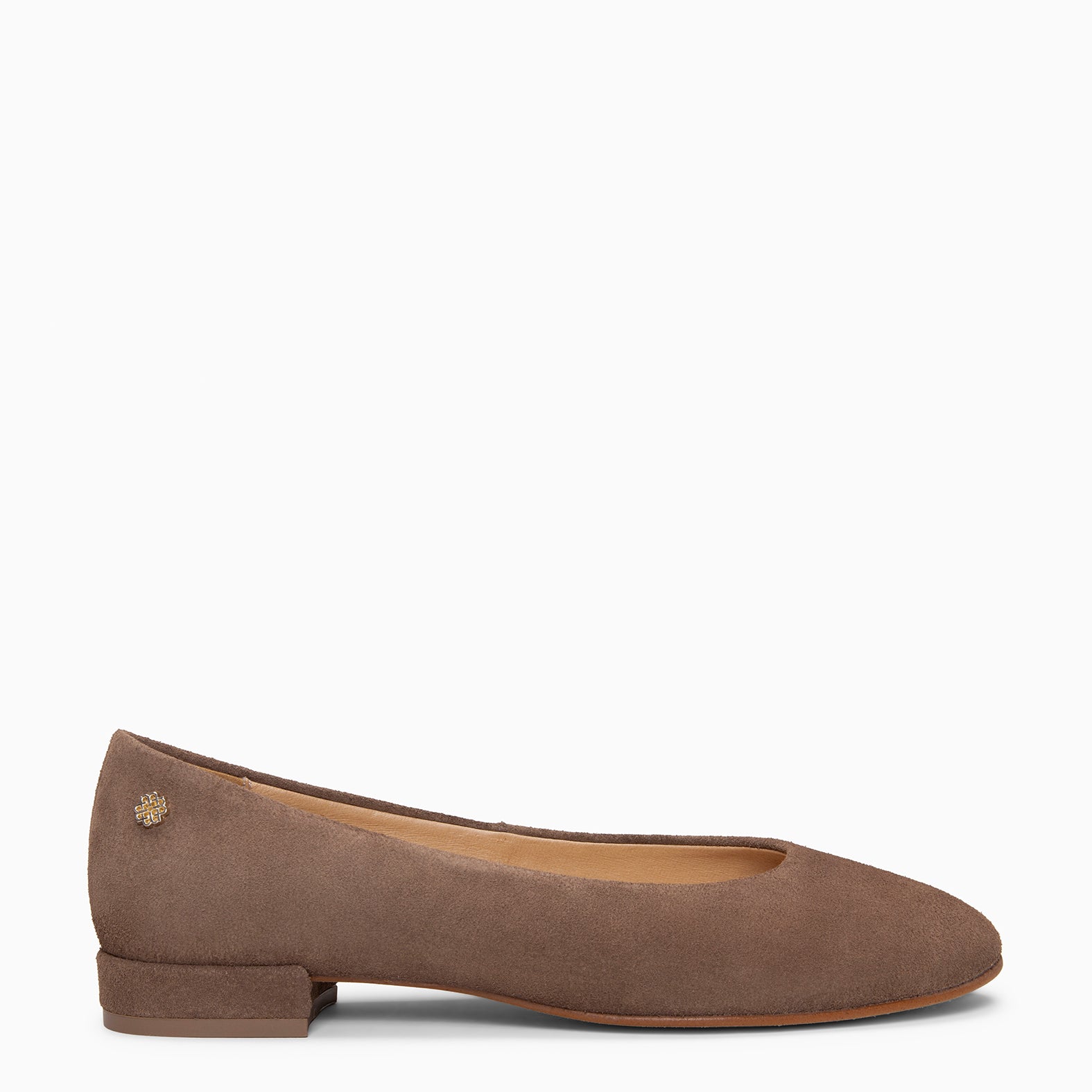 CHLOE - Ballerines en daim à bout rond TAUPE