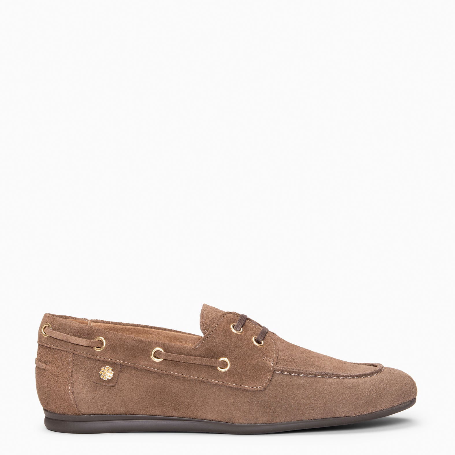 COLLINS - TAUPE Water-repellent suede leather loafers