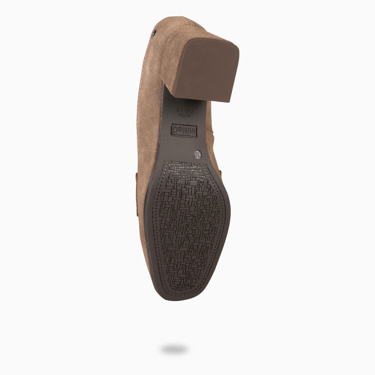 CAMILA – Mocasines de tacón ancho TAUPE - miMaO ®