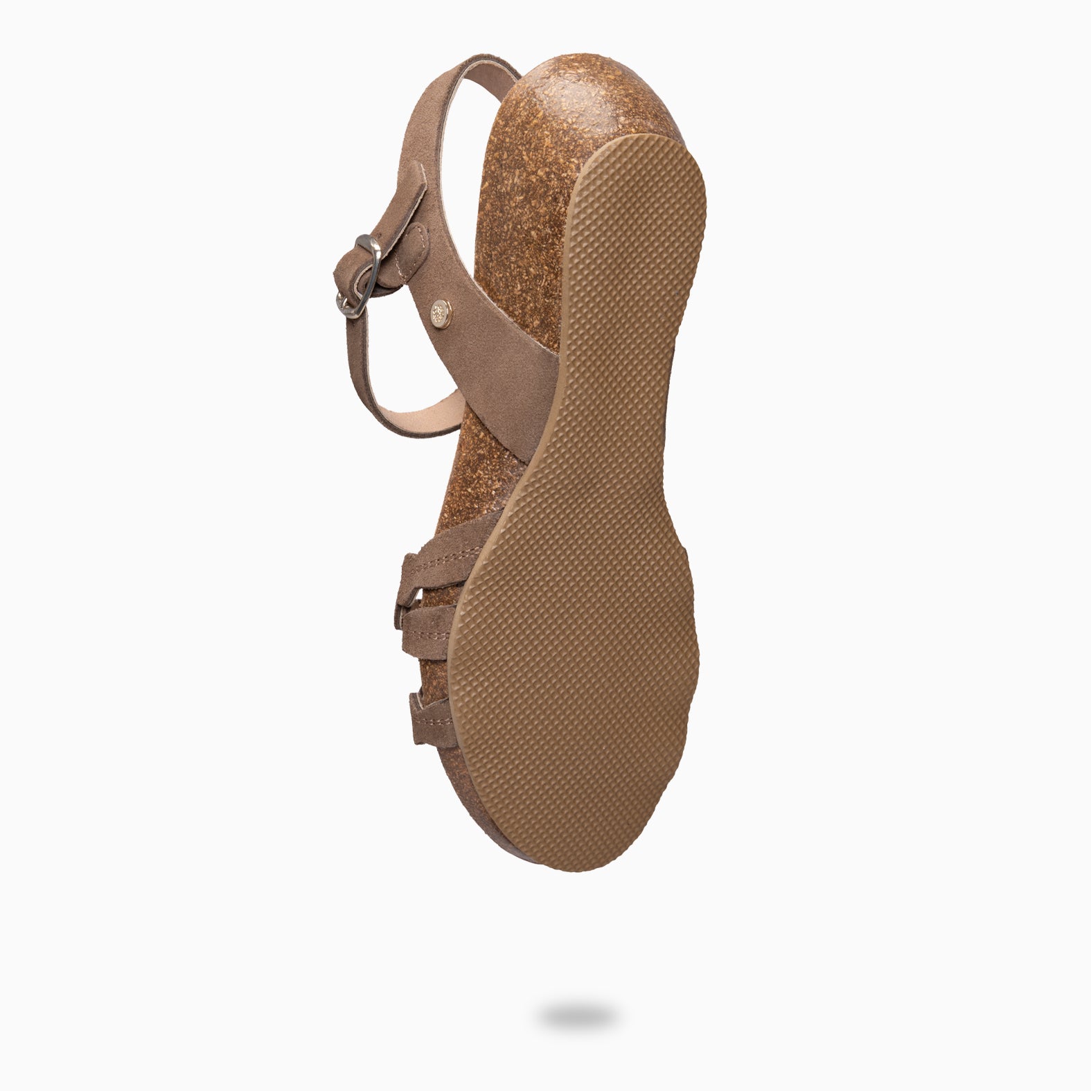 MALTA - TAUPE BIO SANDALS WITH LOW WEDGE