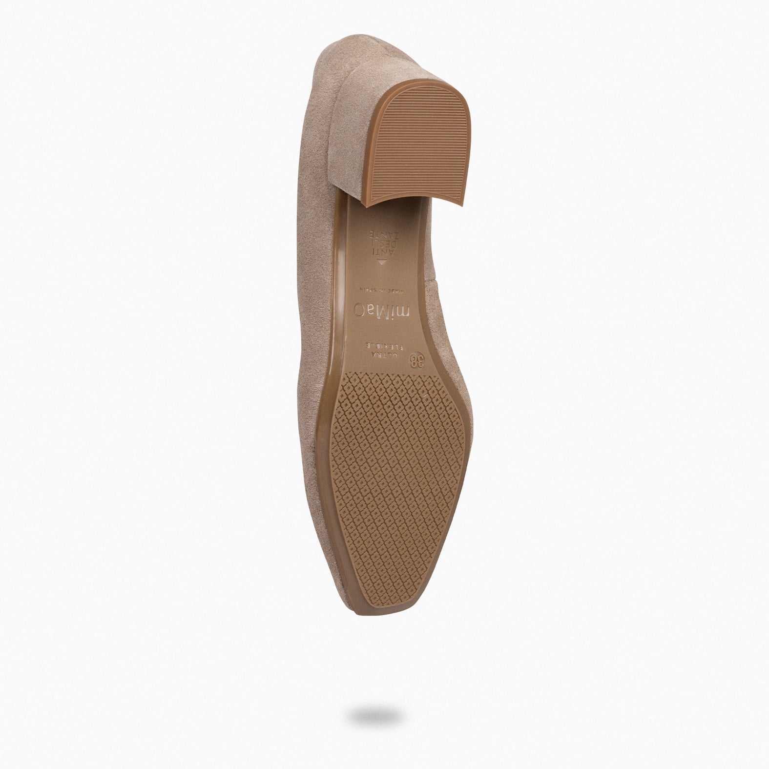 URBAN LADY - Zapatos de tacón bajo de serraje TAUPE - miMaO ®