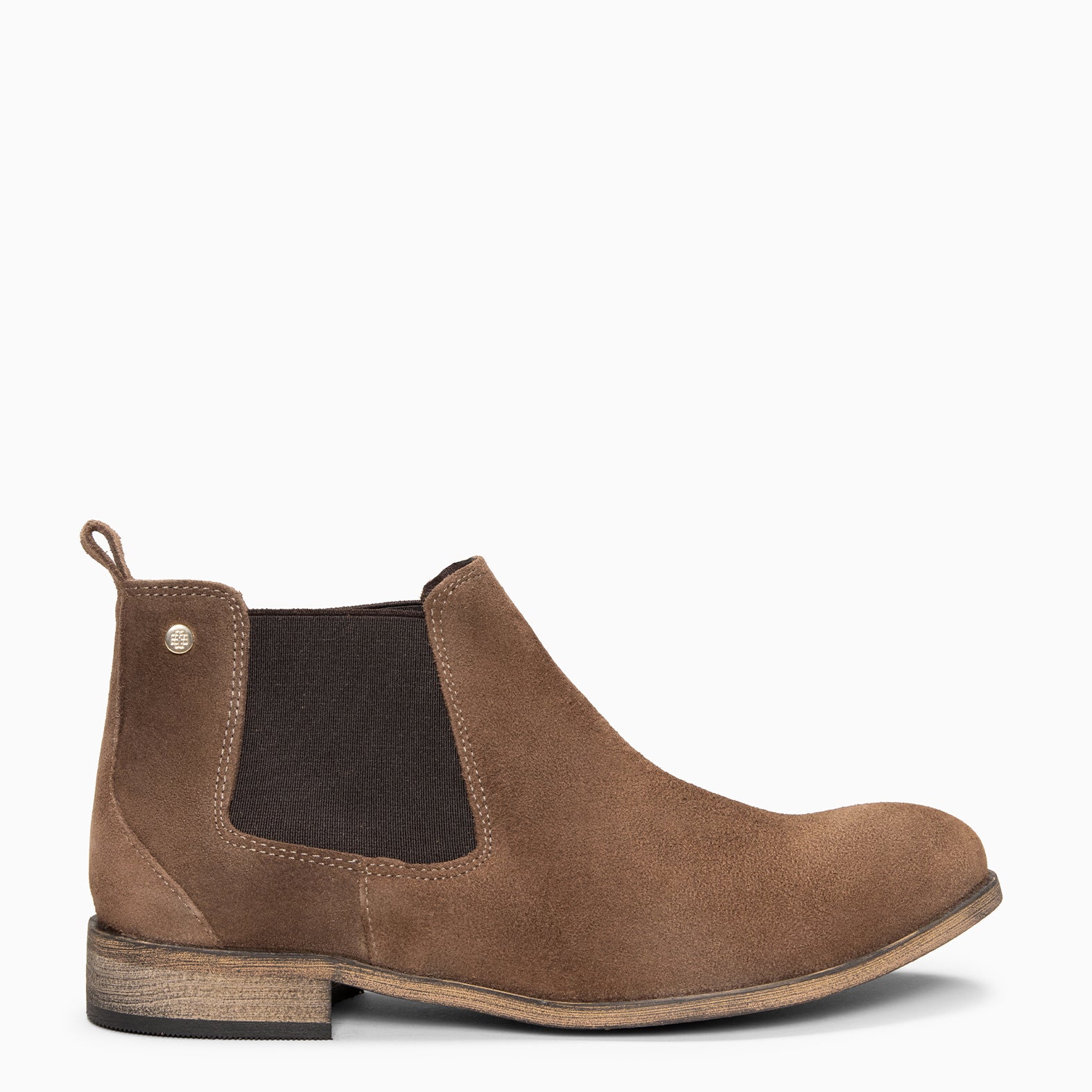 CLAIRE - Botín de serraje estilo Chelsea TAUPE - miMaO ®