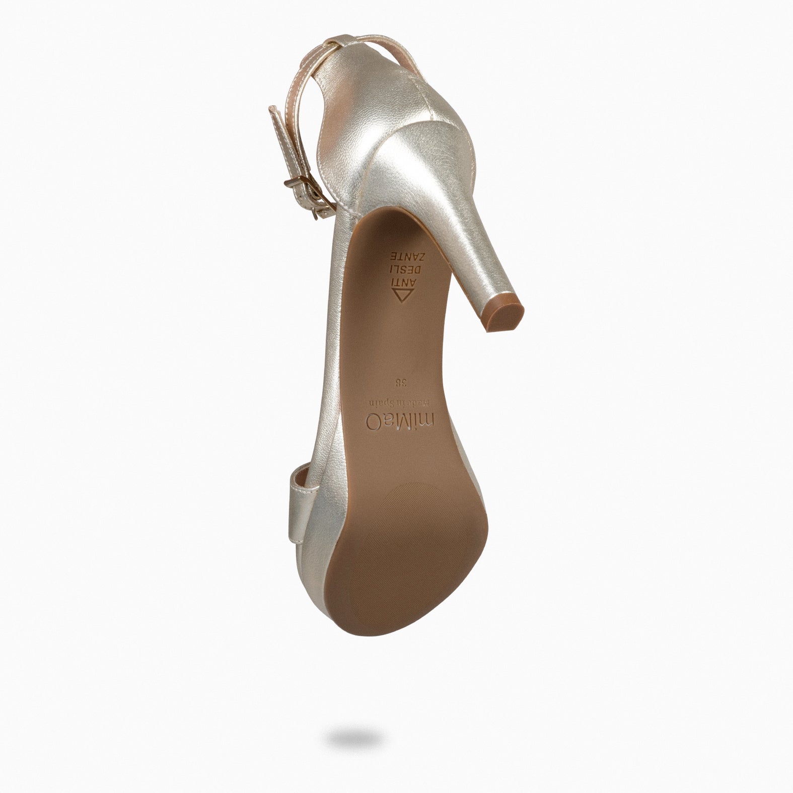 FIESTA - Sandalias de tacón alto y plataforma PLATINO - miMaO ®