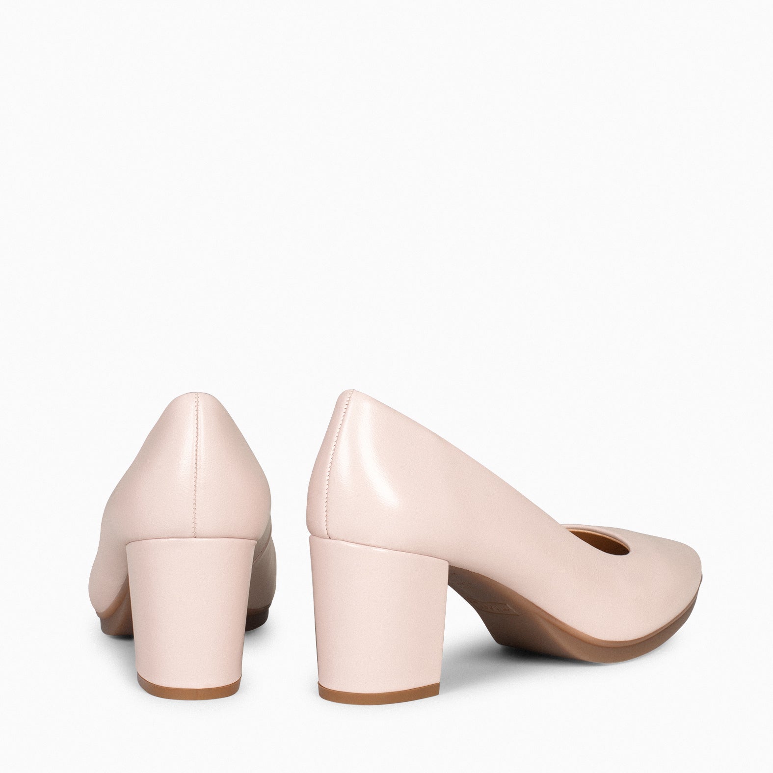 URBAN S SALON - Chaussures à talon moyen en cuir NUDE