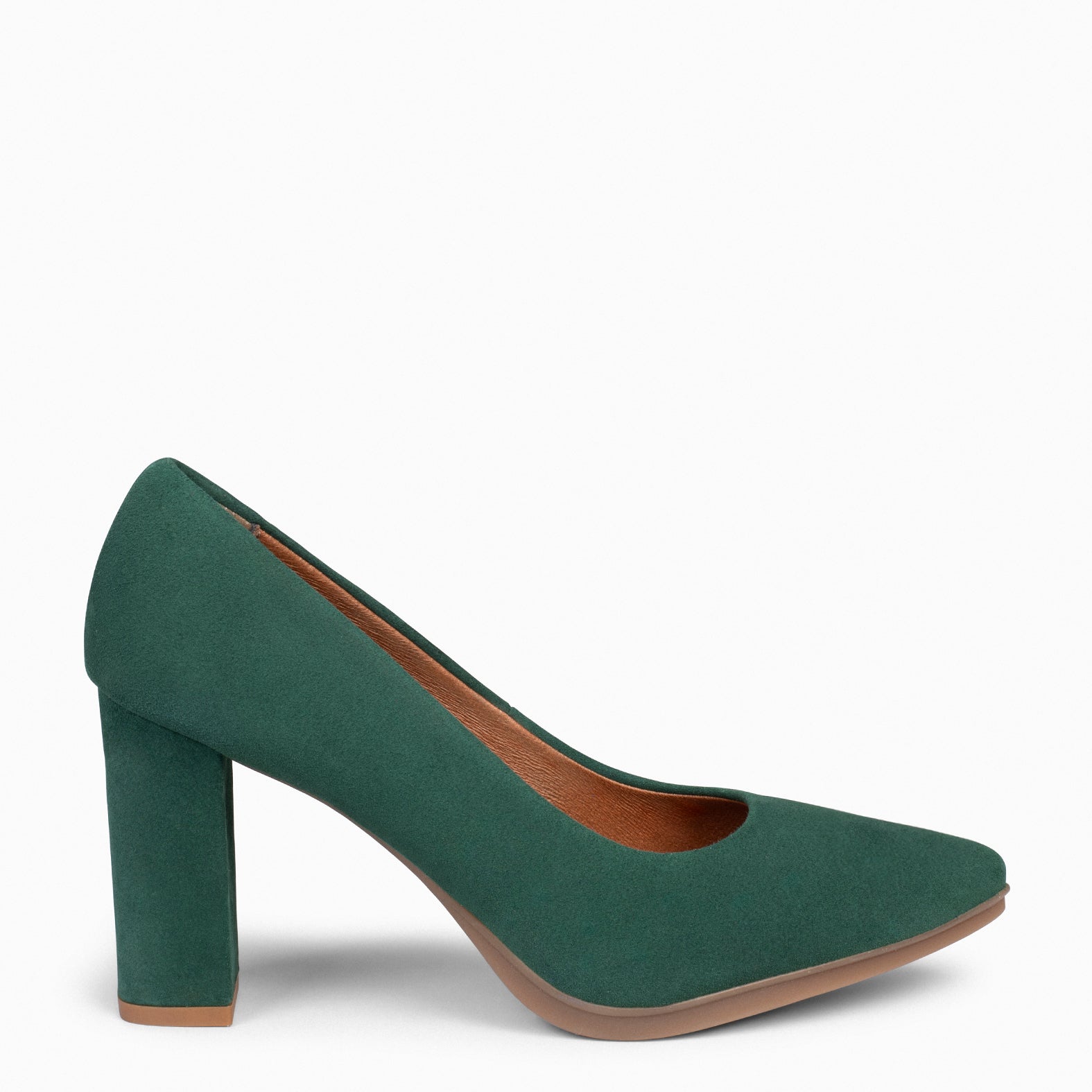 URBAN - GREEN suede high-heeled shoes