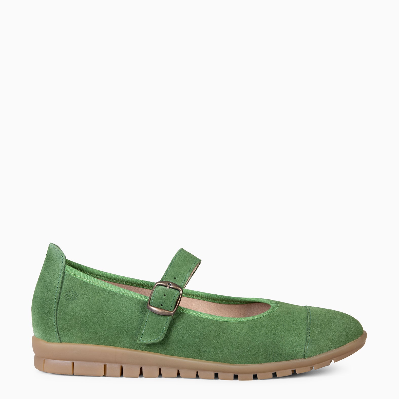 MICAELA - Merceditas de serraje VERDE - miMaO ®