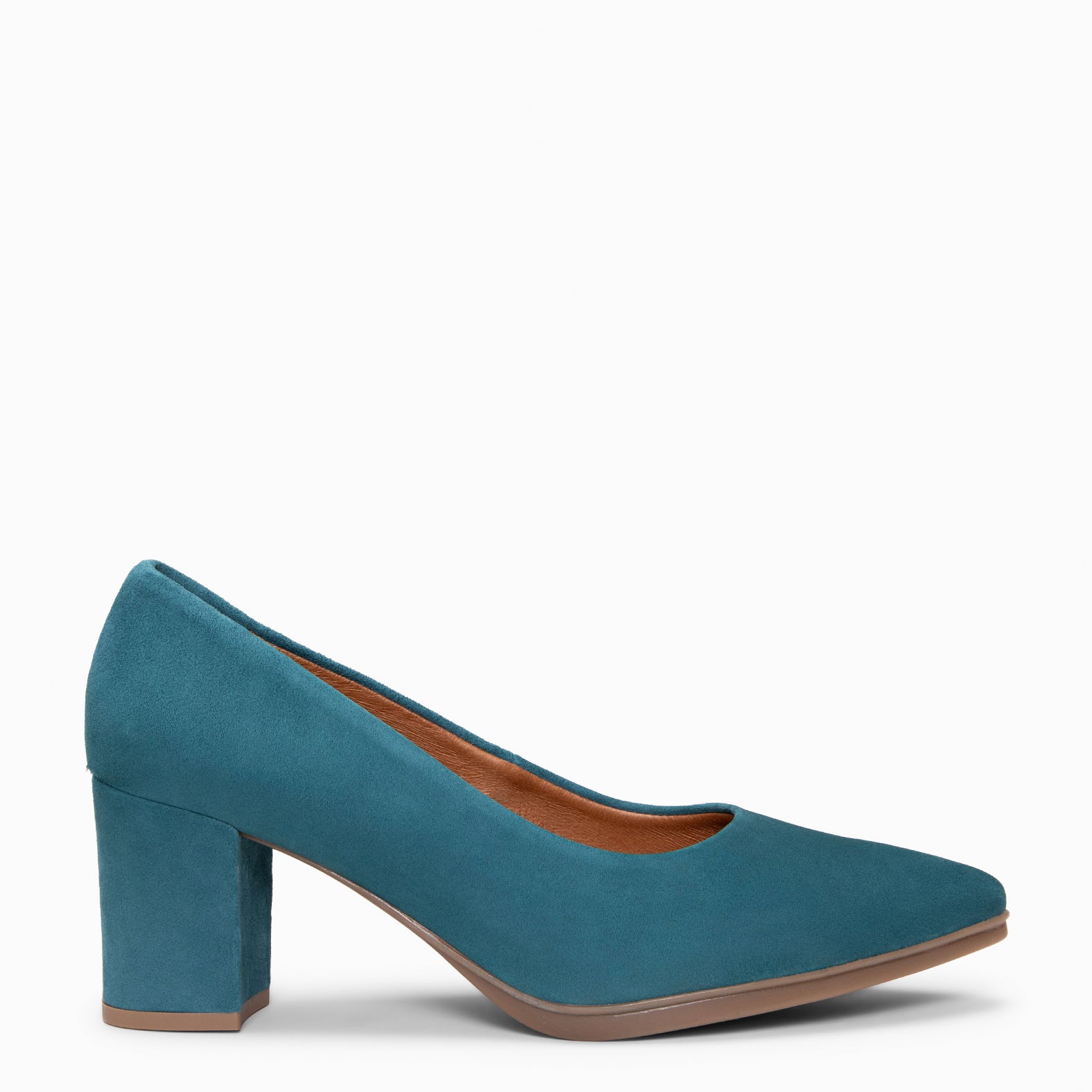 URBAN S - GREEN suede mid-heeled shoes