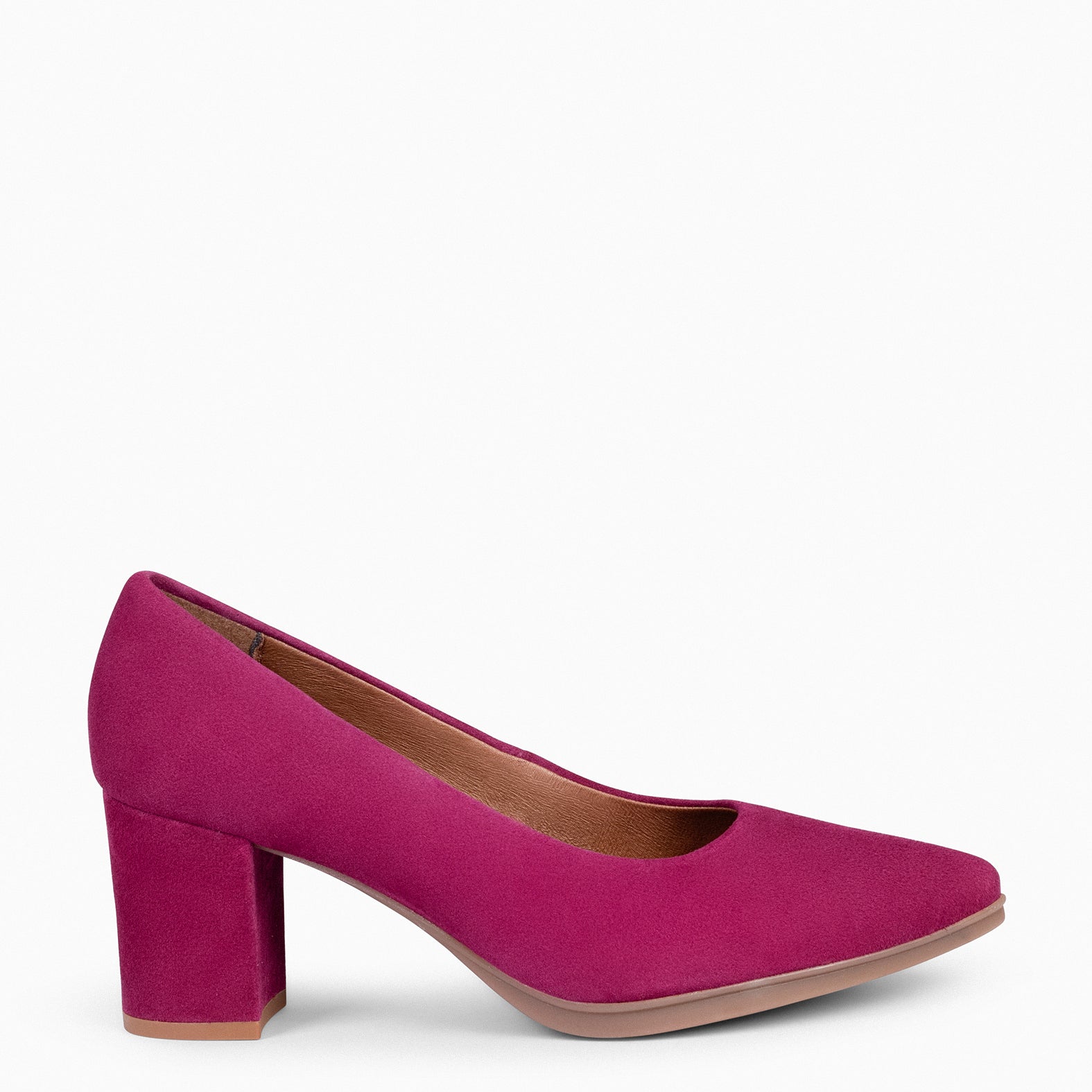 URBAN S - WINE suede mid-heeled shoes