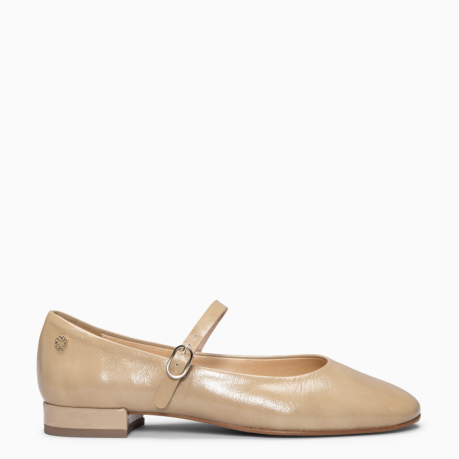 ZOE - Mary Jane à lanière en cuir vernis BEIGE