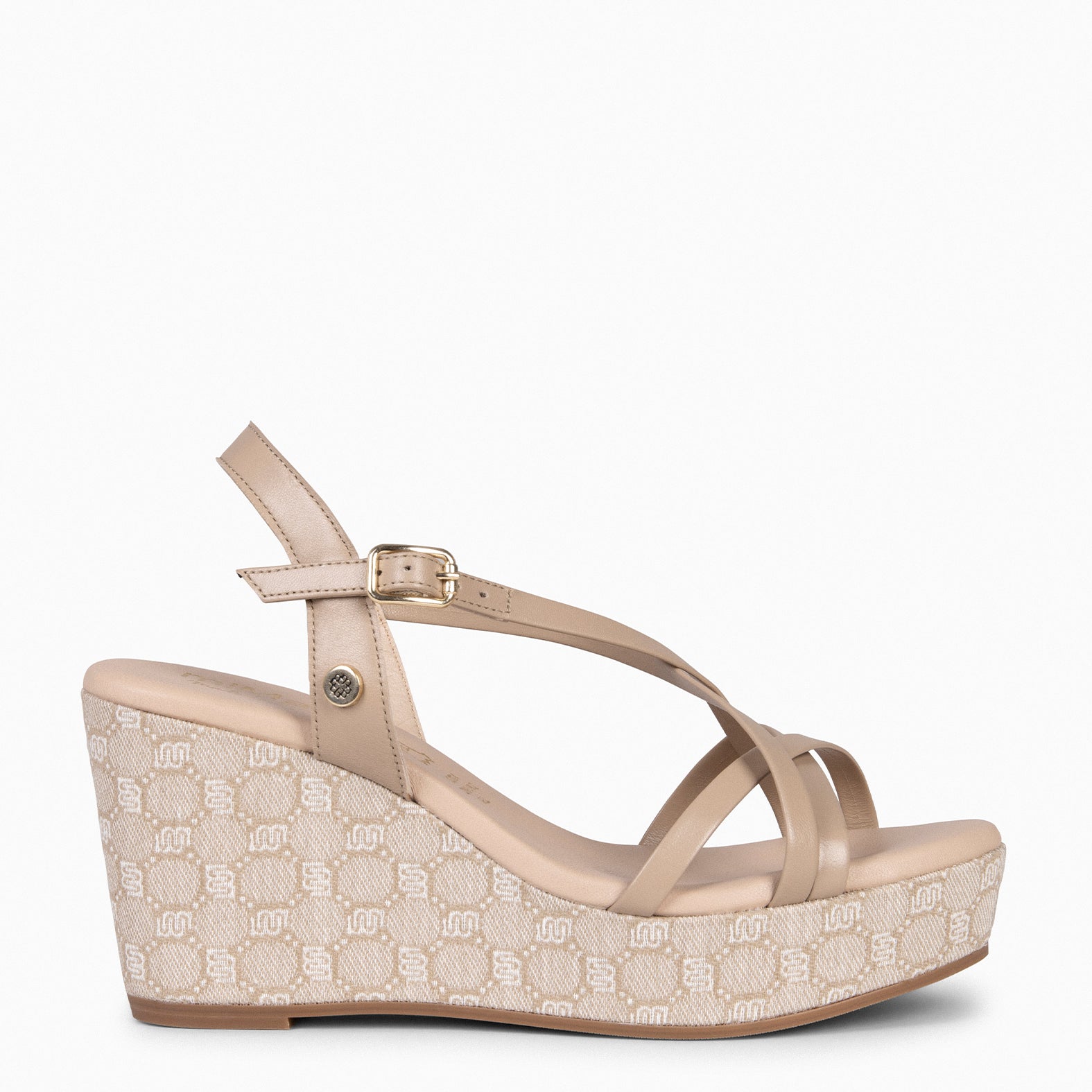VALENTINA – BEIGE Wedge sandals