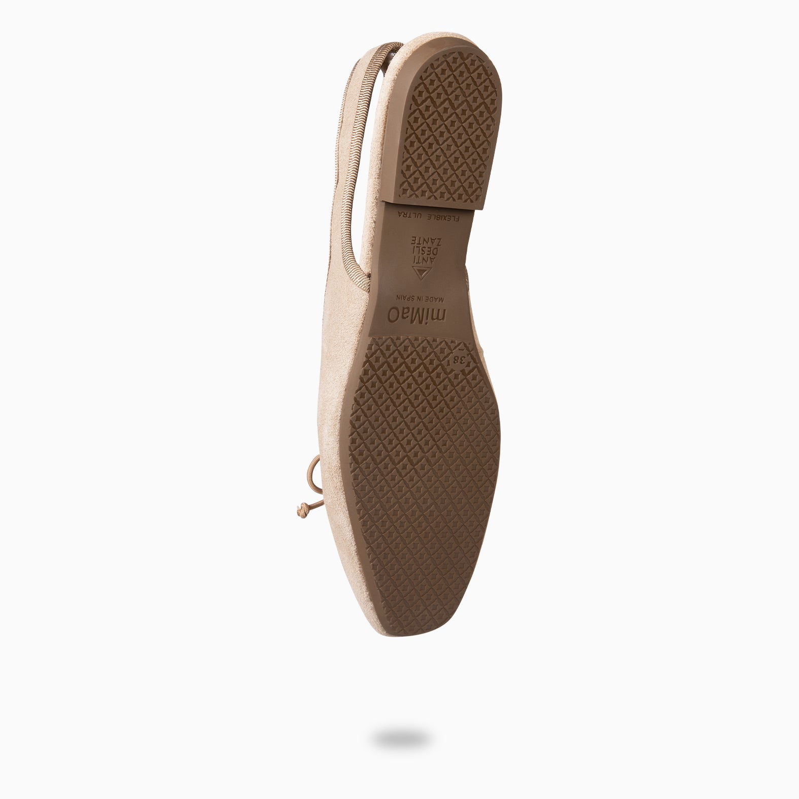 LUNA - BAILARINA DESTALONADA PLANA CON LAZO BEIGE