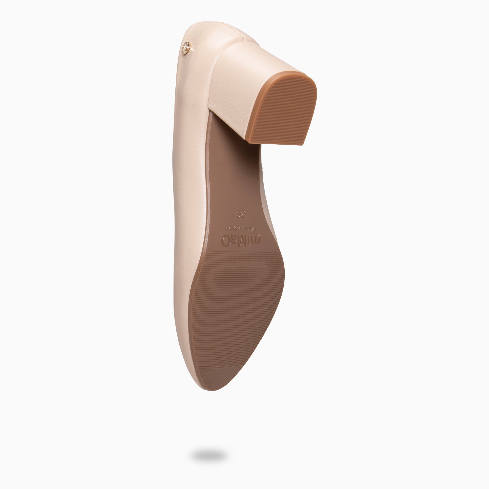 URBAN STYLE NAPA - Zapato de tacón ancho en piel BEIGE - miMaO ®