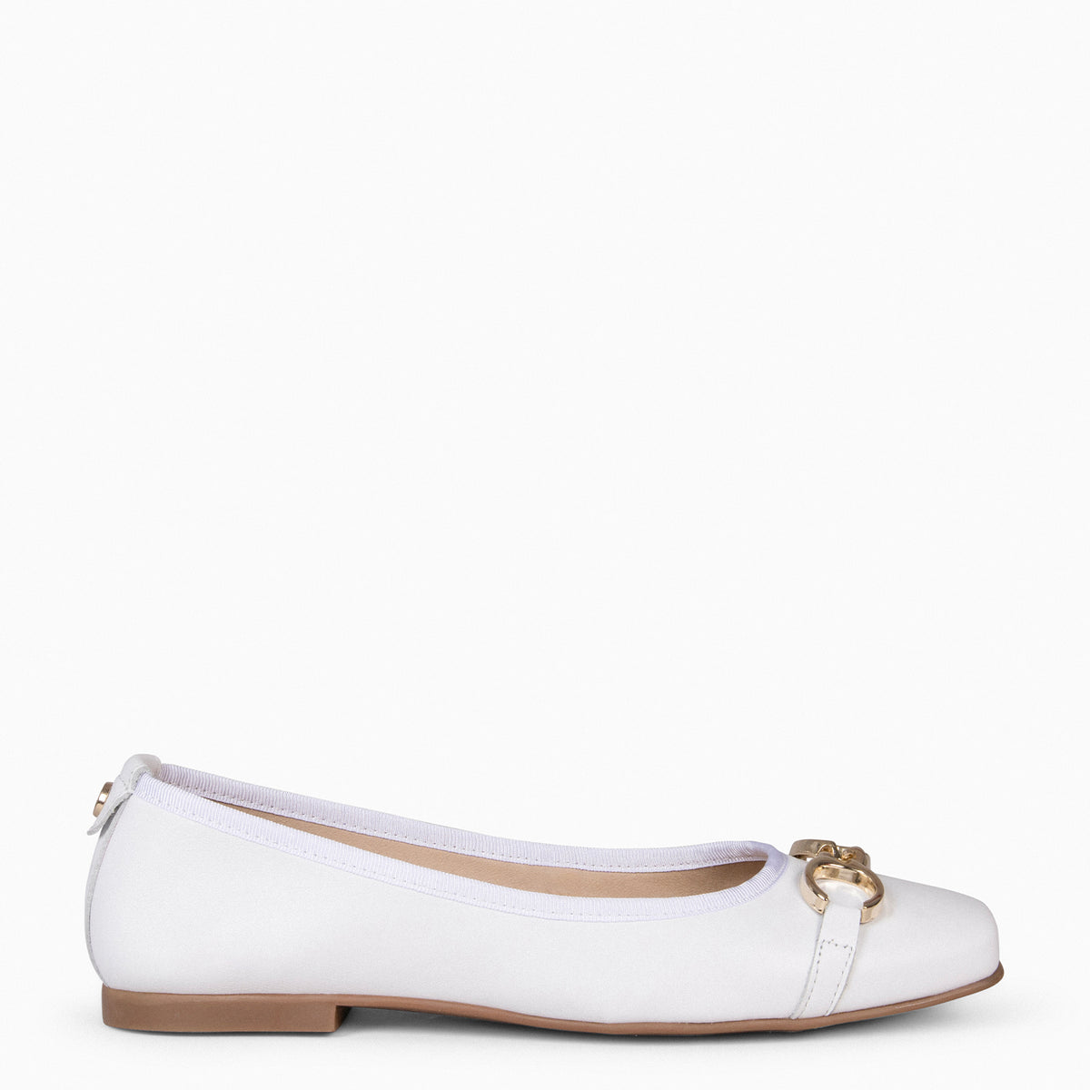 SIMBI - WHITE Ballerina with horsebit