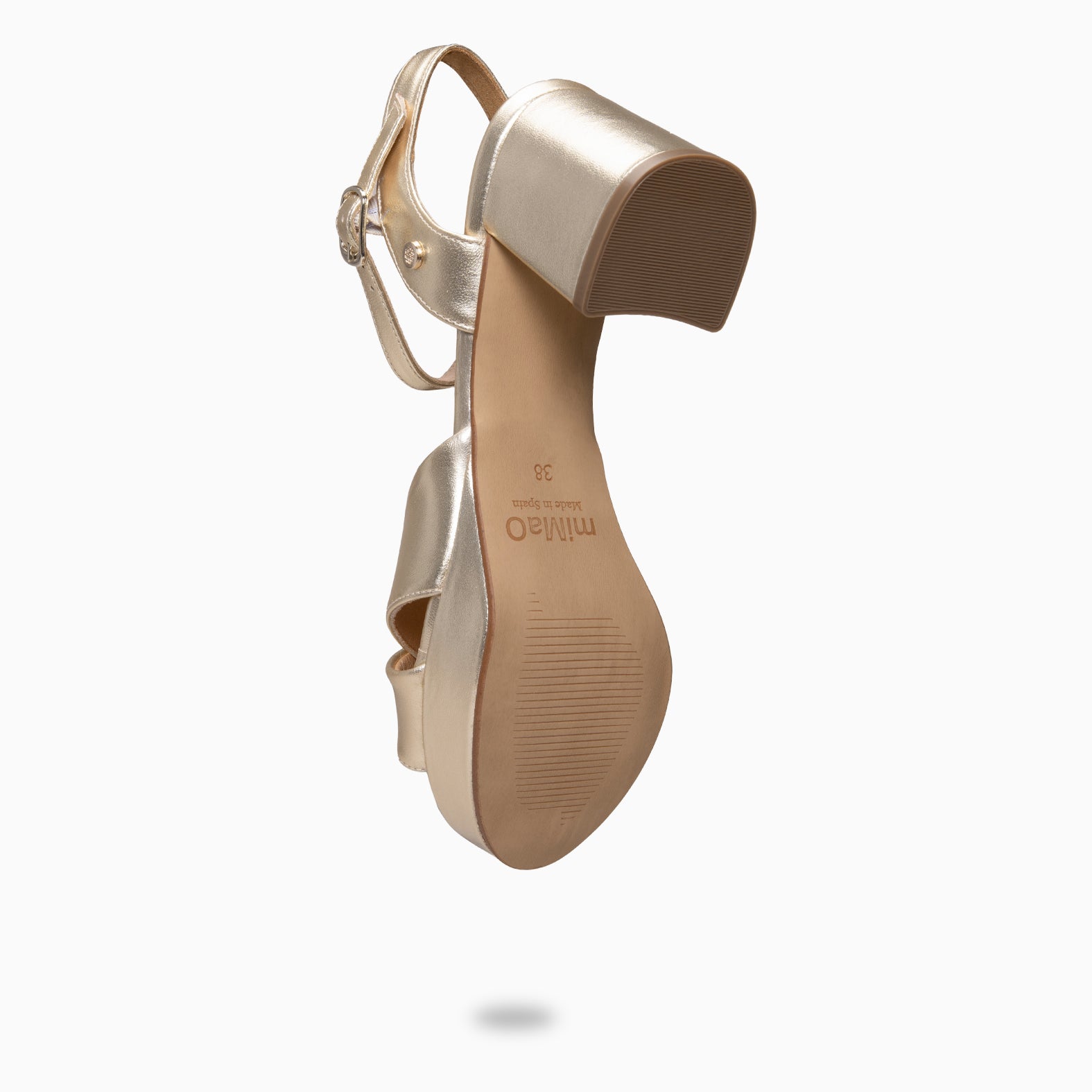 CERDEÑA - GOLDEN Platform wide-heeled sandal
