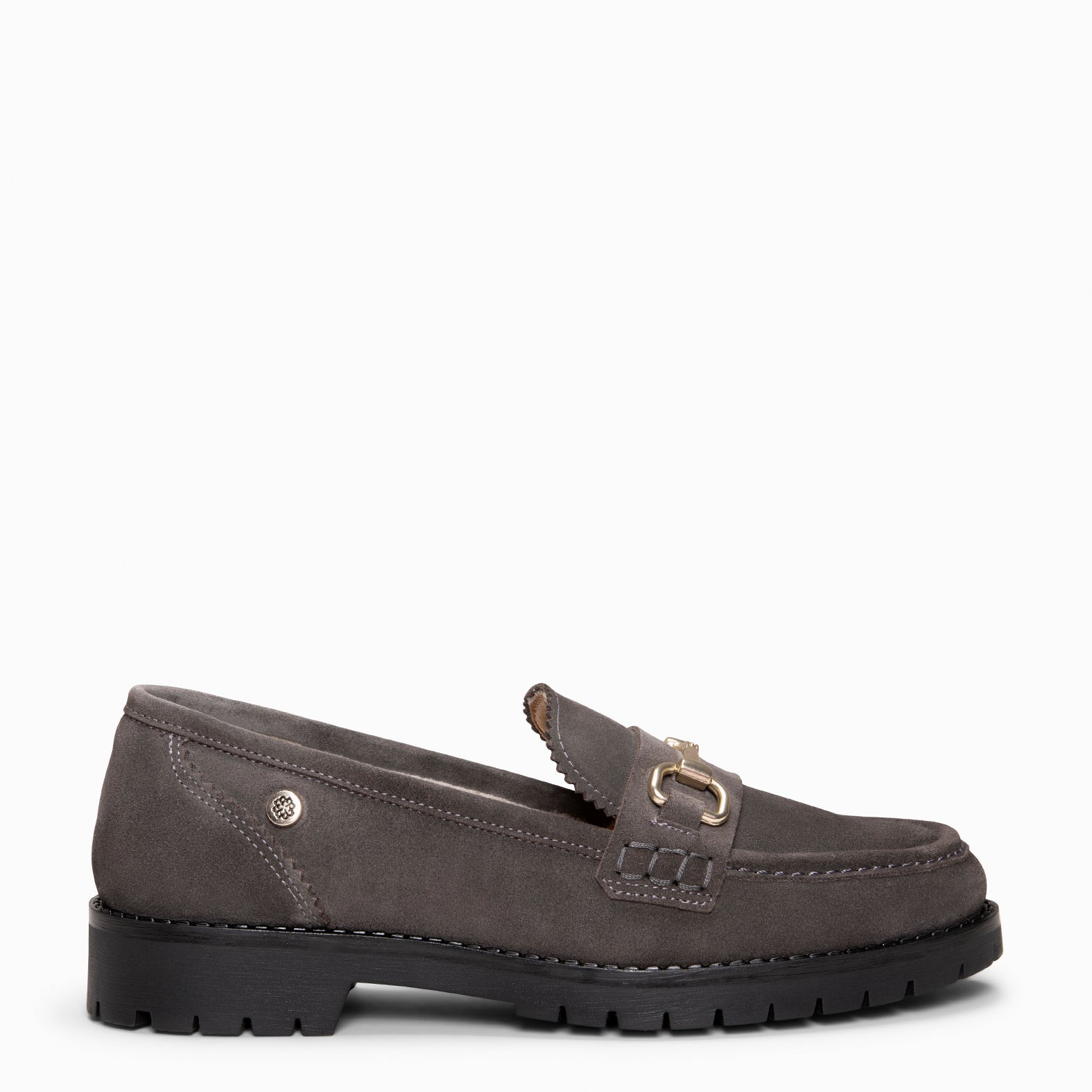 TREVILLA - Mocasín GRIS con aplique metálico - miMaO ®